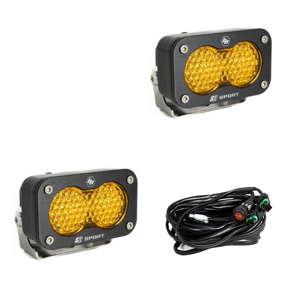 S2 Sport Black LED Auxiliary Light Pod Pair