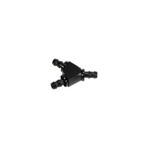 3/8" Black Anodized Aluminum Y Barbed Fitting (For -6 Pushlock Hose)