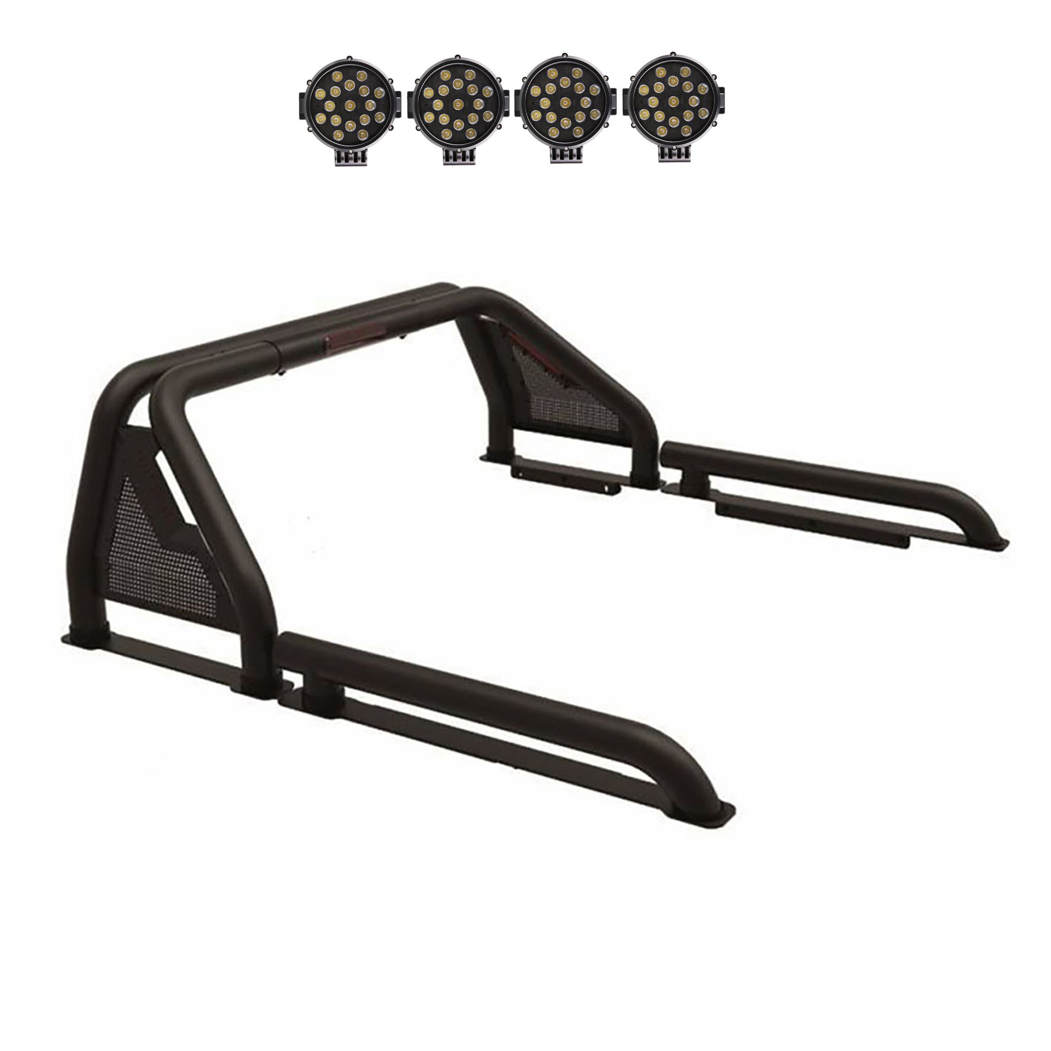 Black Horse Off Road Gladiator Roll Bar Kit Black Steel GLRB-01B-PLB