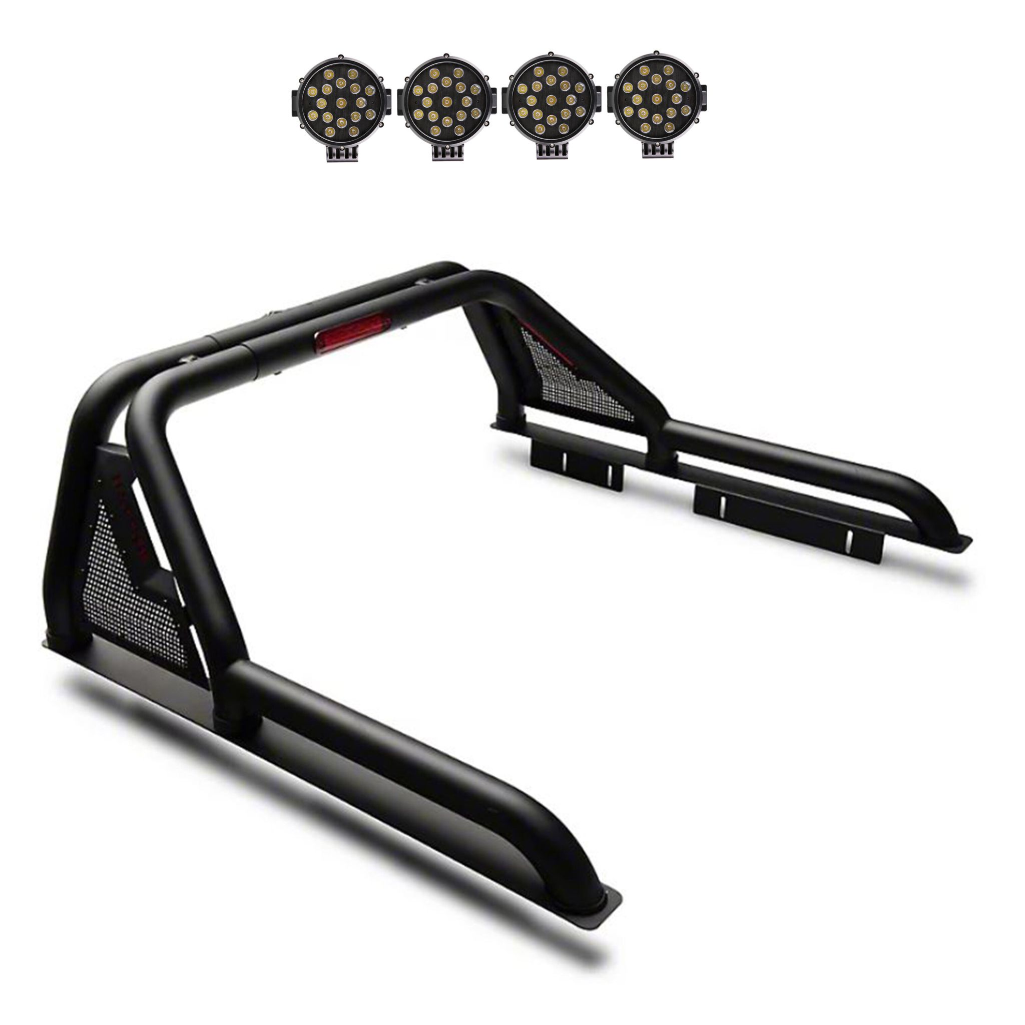 Black Horse Off Road Gladiator Roll Bar Kit Black Steel GLRB-03B-PLB