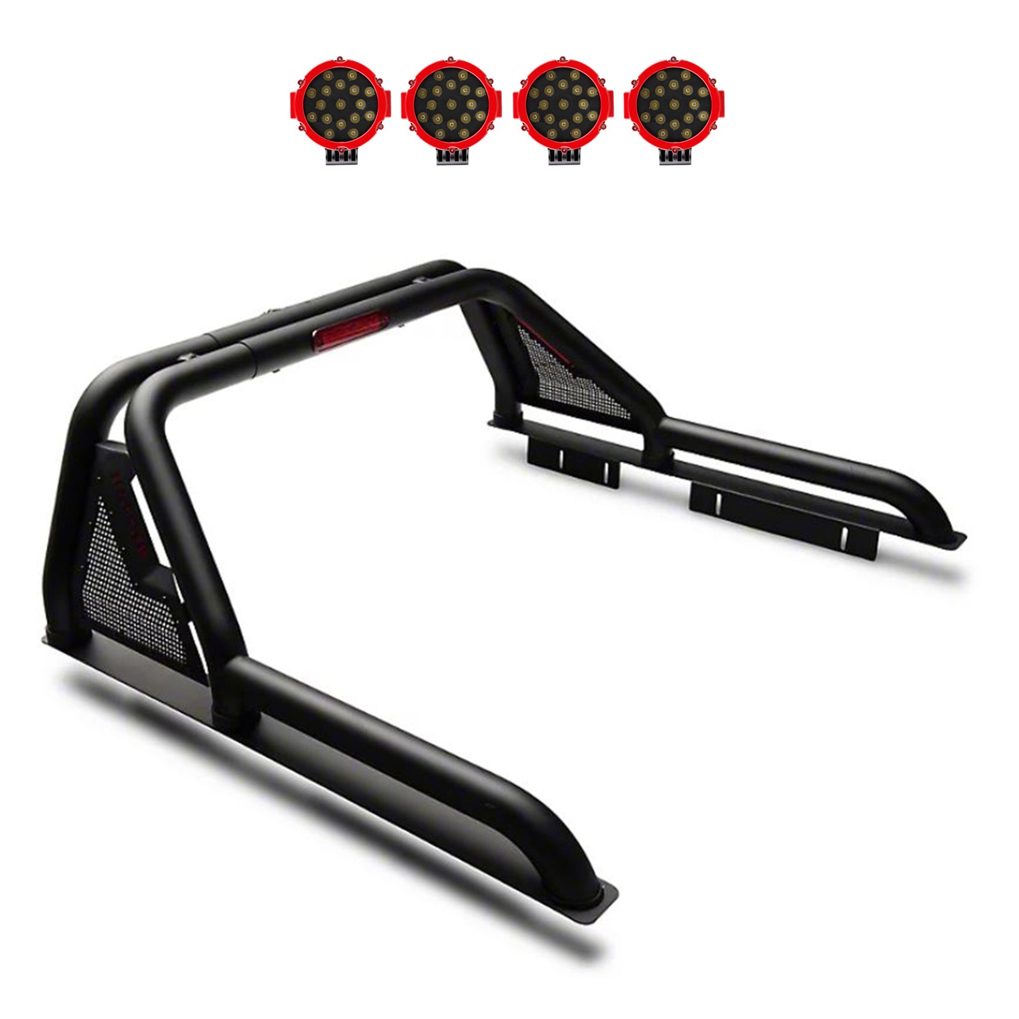 Black Horse Off Road Gladiator Roll Bar Kit Black Steel GLRB-03B-PLR
