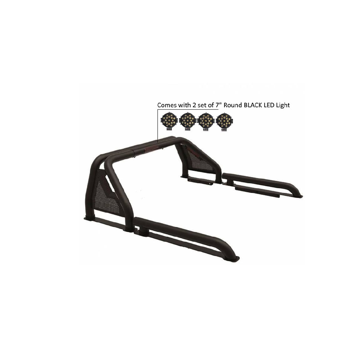 Black Horse Off Road Gladiator Roll Bar Kit Black Steel GLRB-07B-PLB