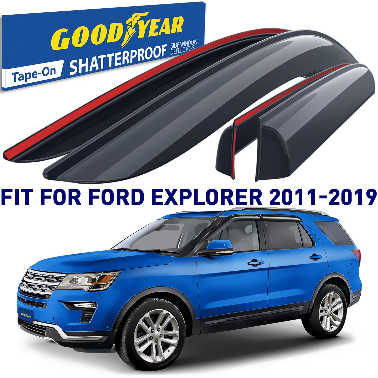 GOODYEAR In-Channel Window Deflectors Shatterproof