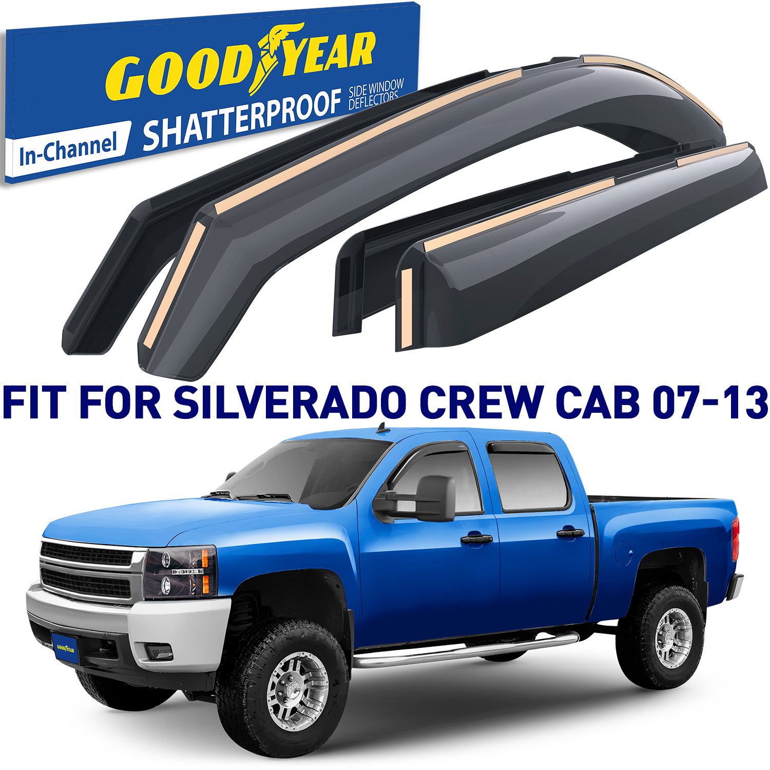 GOODYEAR In-Channel Window Deflectors Shatterproof