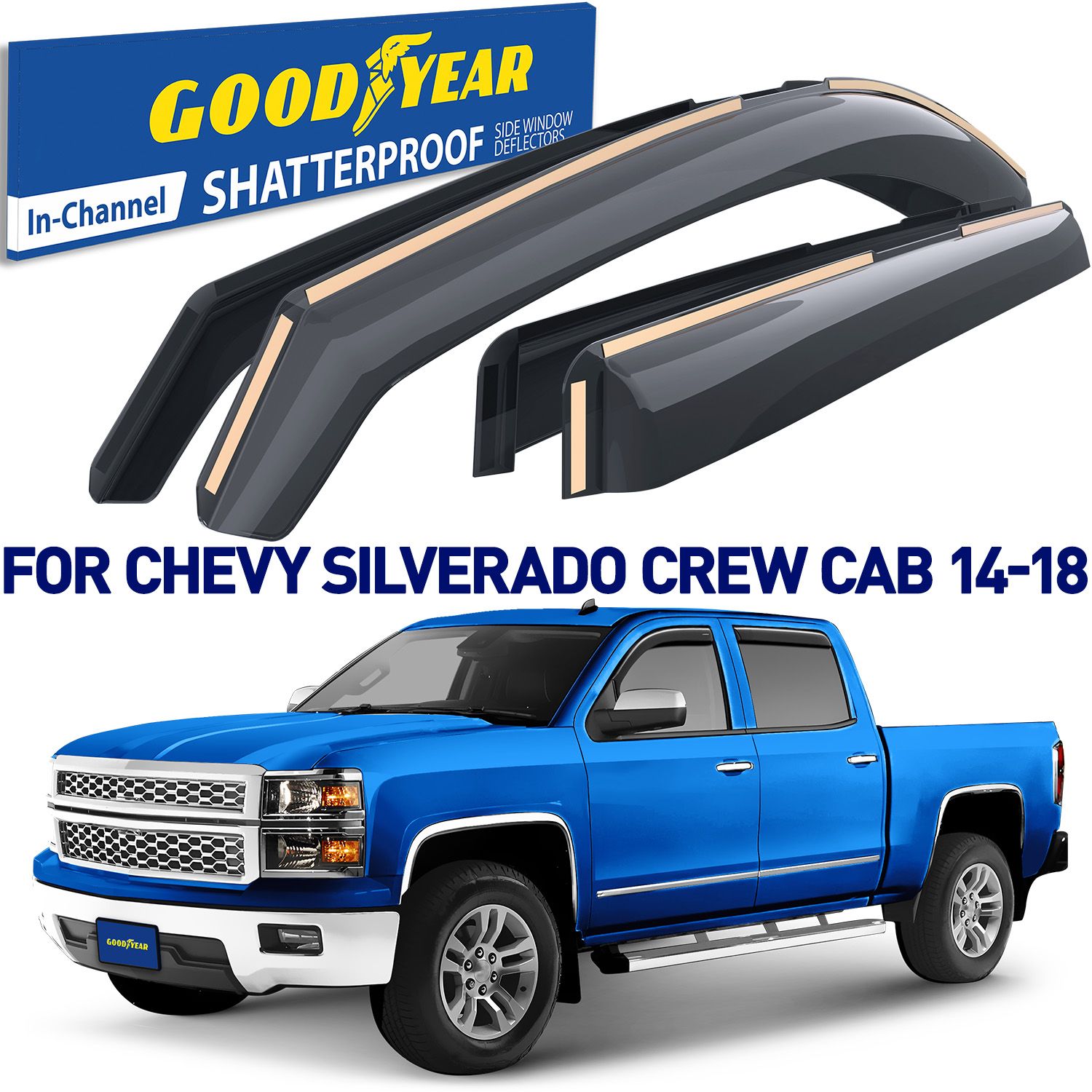 GOODYEAR In-Channel Window Deflectors Shatterproof