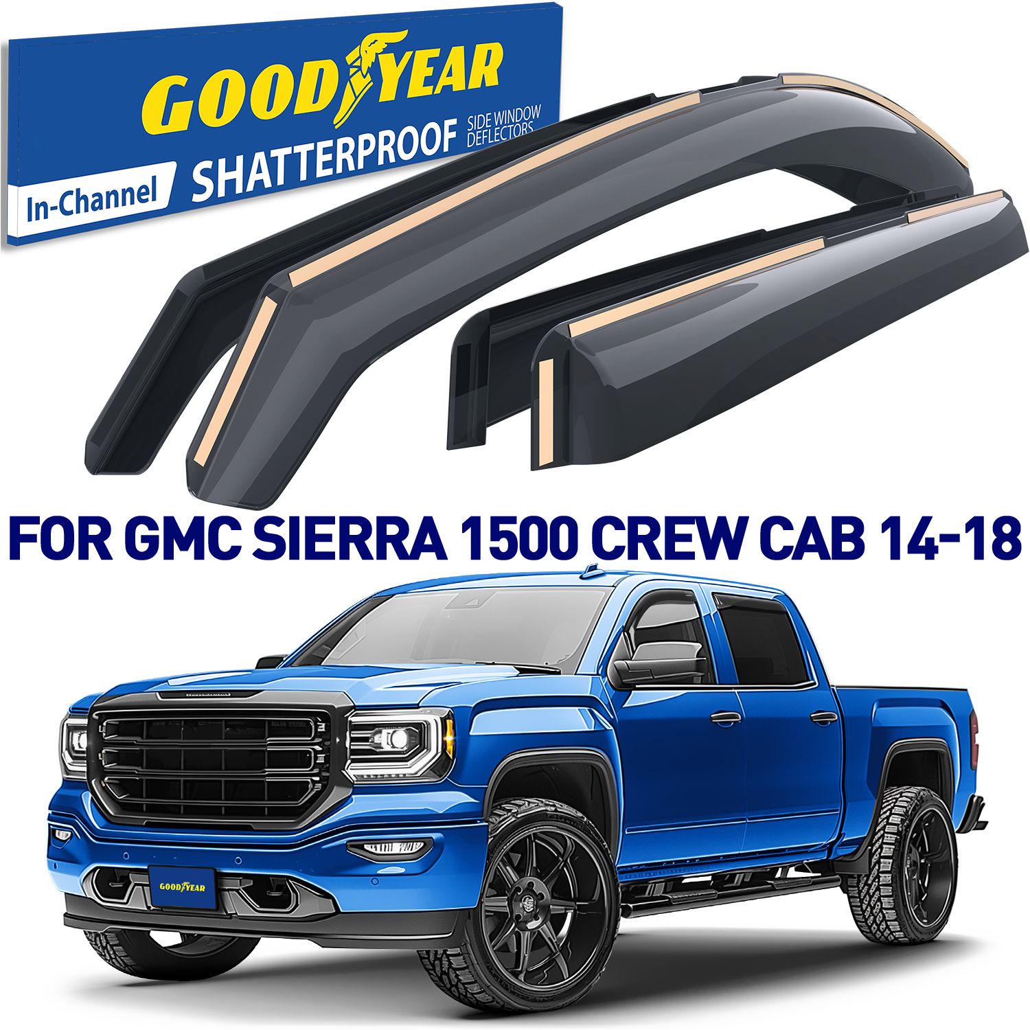 GOODYEAR In-Channel Window Deflectors Shatterproof