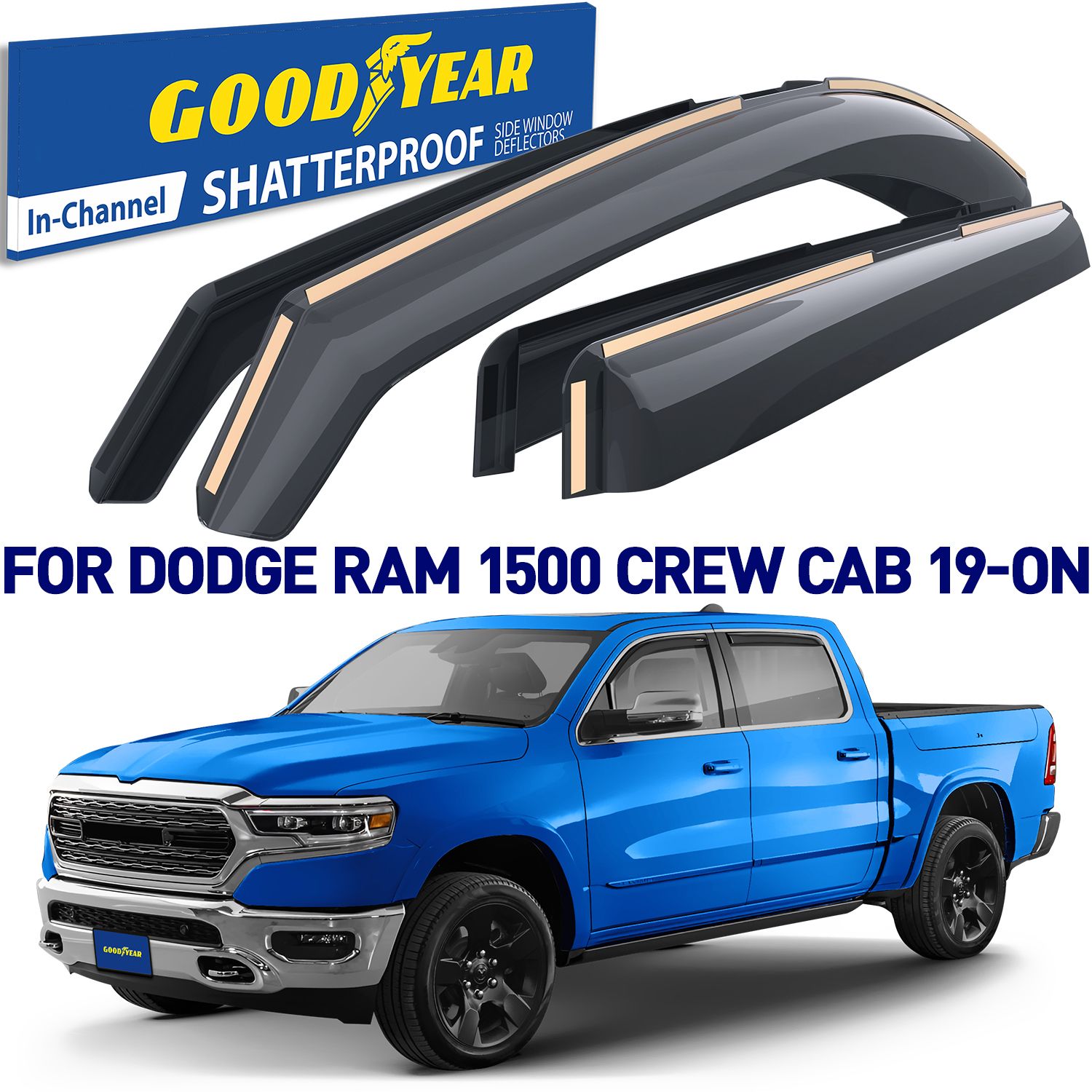 GOODYEAR In-Channel Window Deflectors Shatterproof