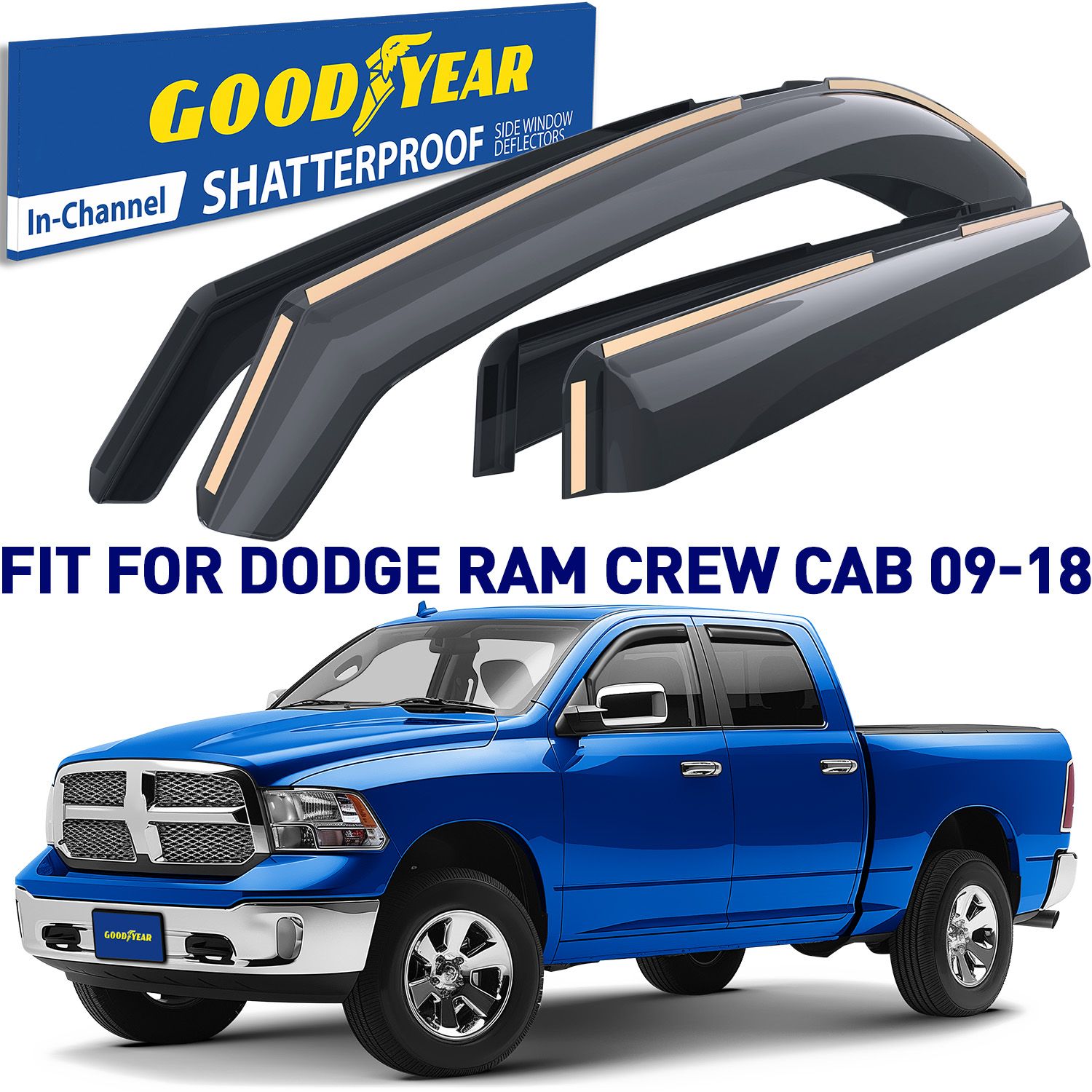 GOODYEAR In-Channel Window Deflectors Shatterproof