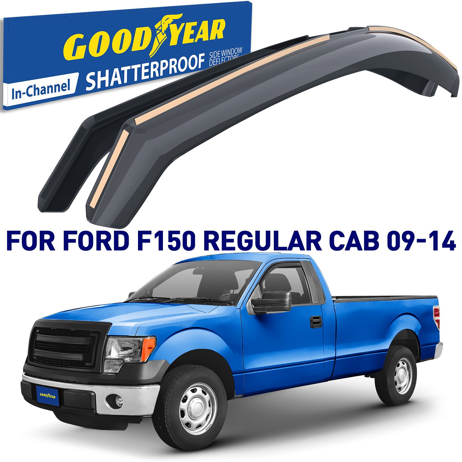 GOODYEAR In-Channel Window Deflectors Shatterproof