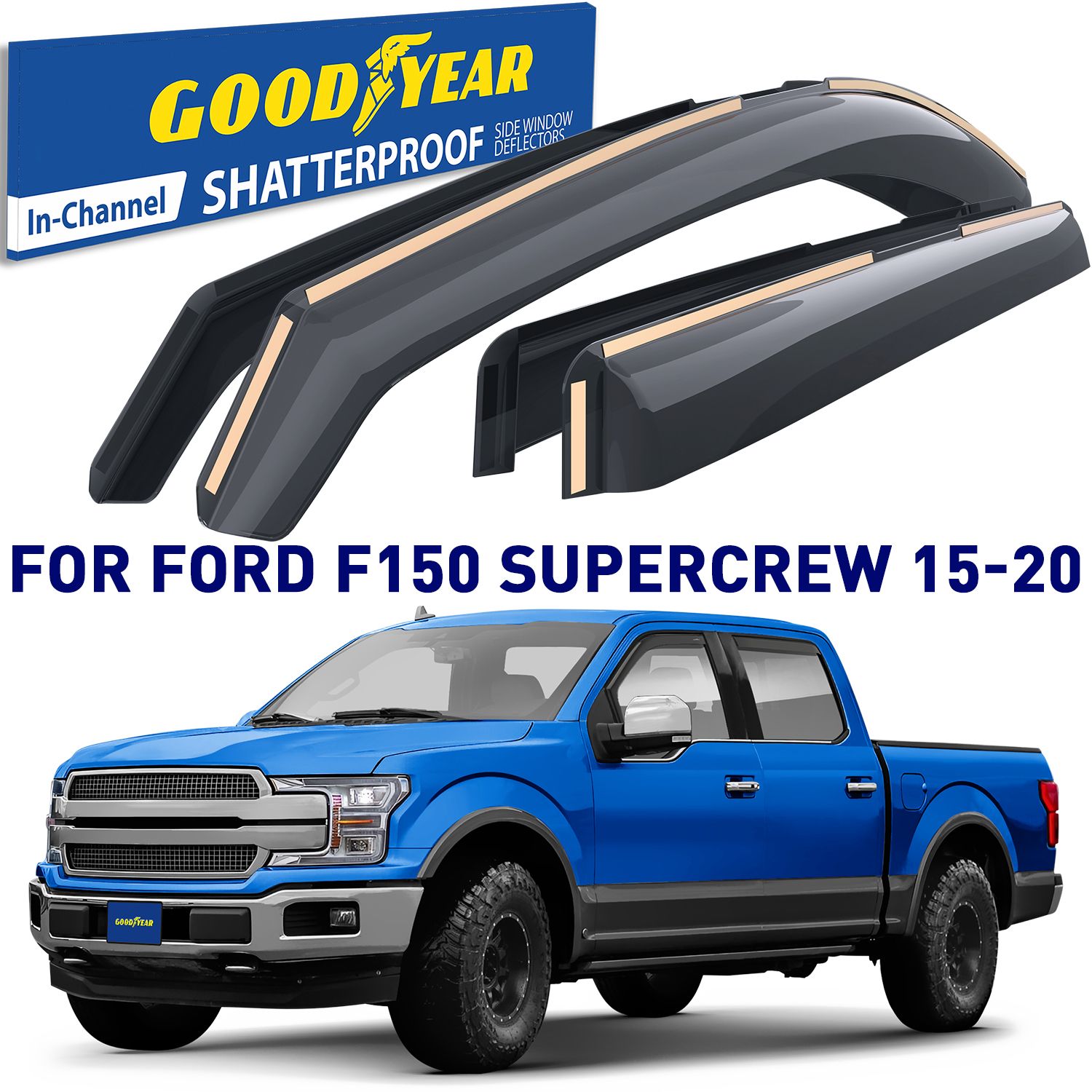 GOODYEAR In-Channel Window Deflectors Shatterproof