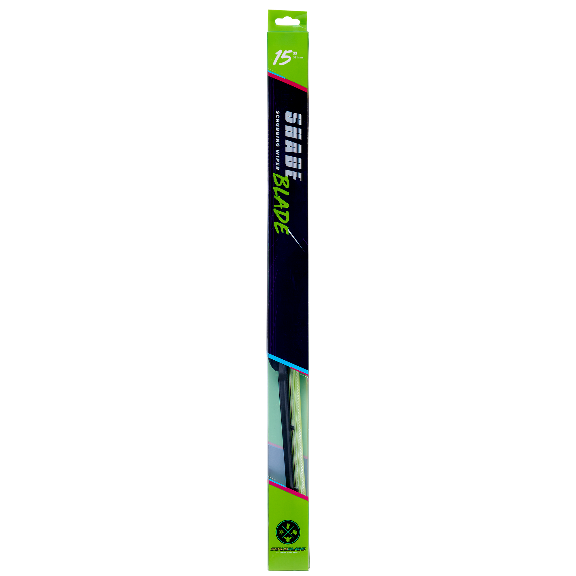 15" 380mm Green Silicone Shadeblade Wiper Blade