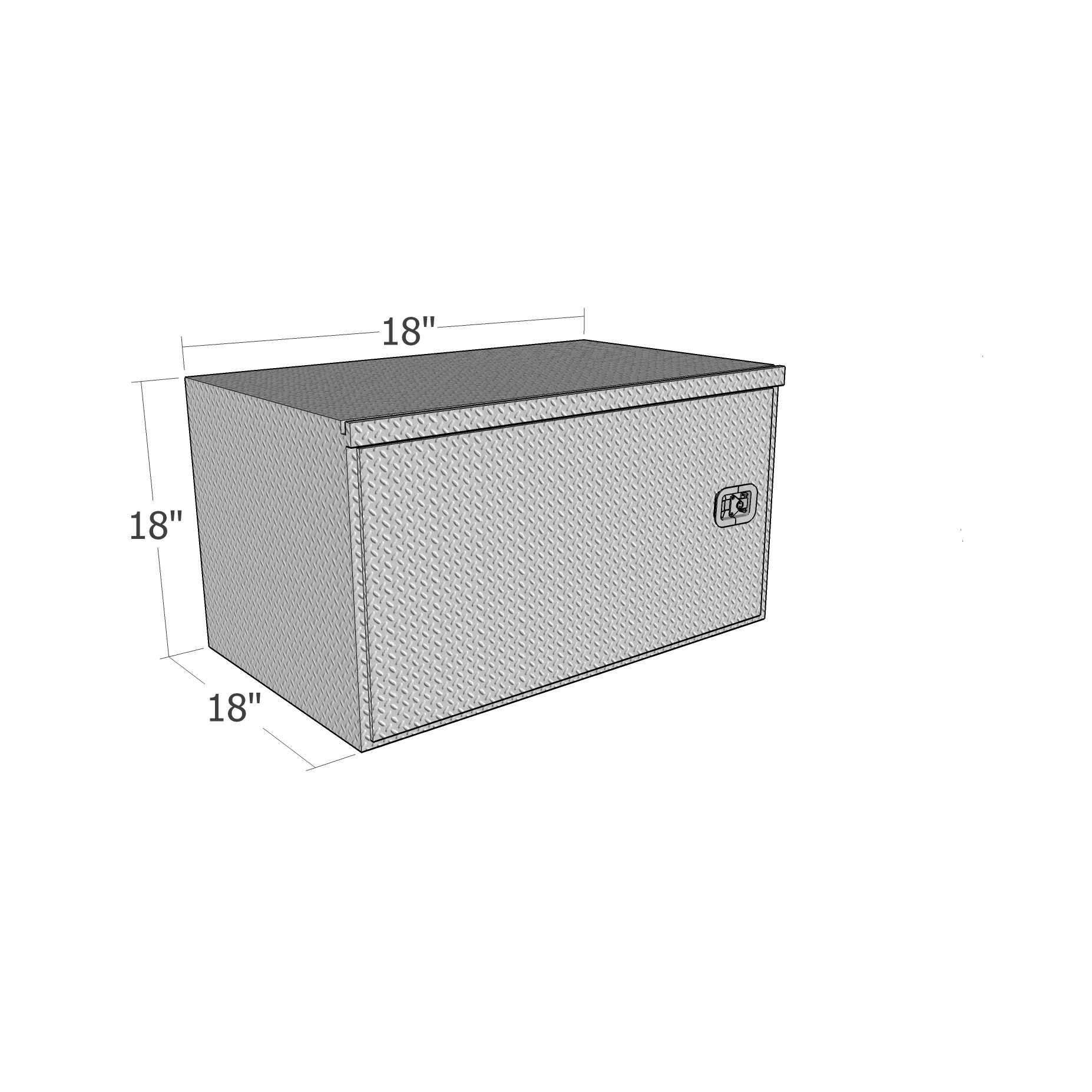 GXTX - HBD1818 - 18inch x 18inch x 18inchL HD Under Body, .100 thick diamond, swing door