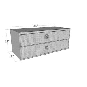 GXTX - HD2136 - 18inch x 21inch x 36inchL HD Under Body, .100 thick diamond, w/ Top Drawer & Bottom Door