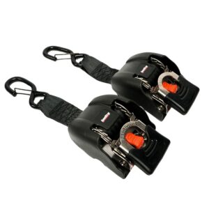 2” x 43” Stainless Steel Retractable Marine Transom Tie-Down Straps with Snap S-