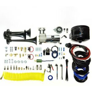 Premium Trio Air Horn W/Air Horn (HP10235) And Onboard Air (HP10163) Black