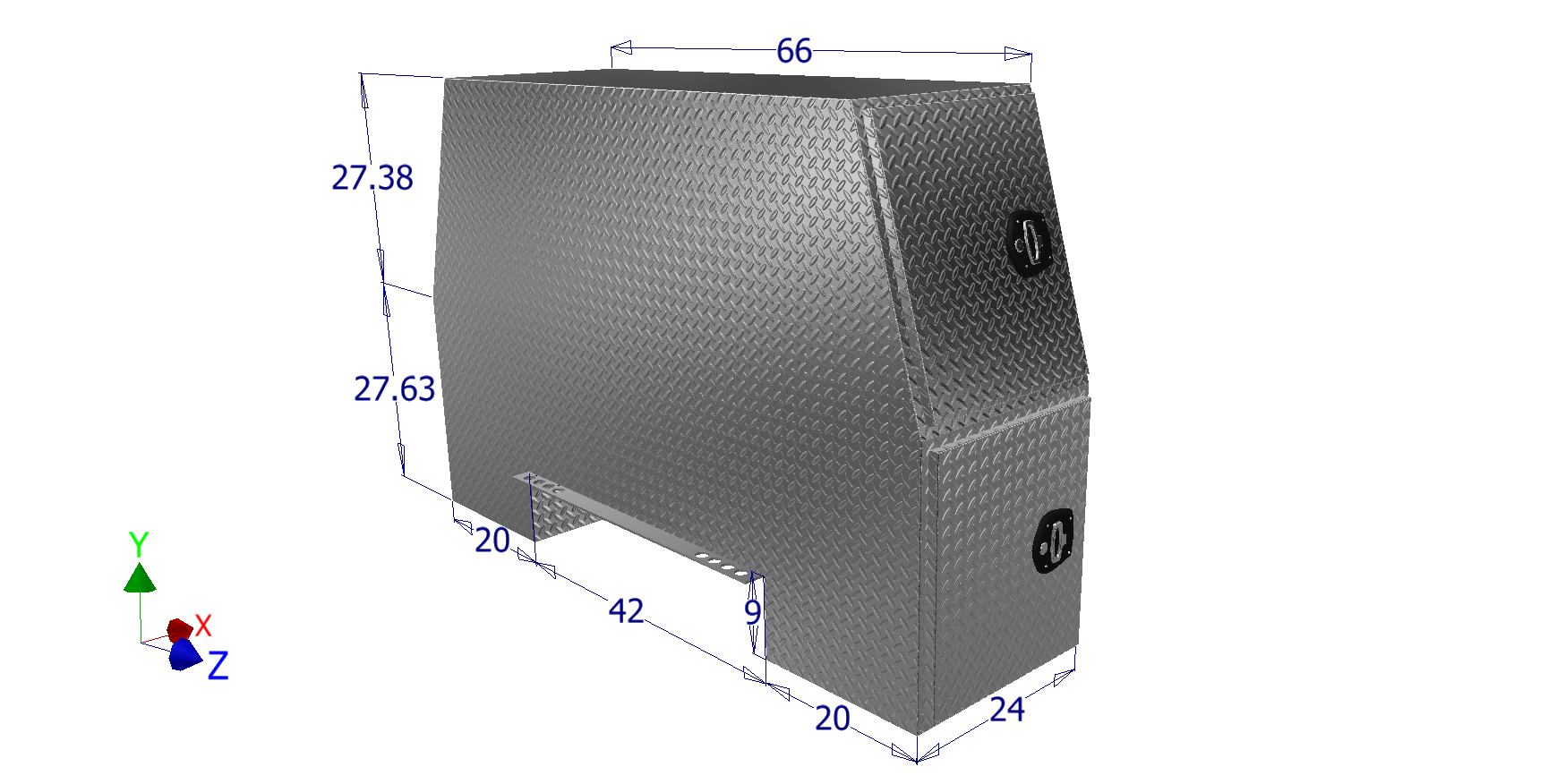 GXTX - HPB8255 - 82inchL-55inchH Backpack, .125 thick diamond tread