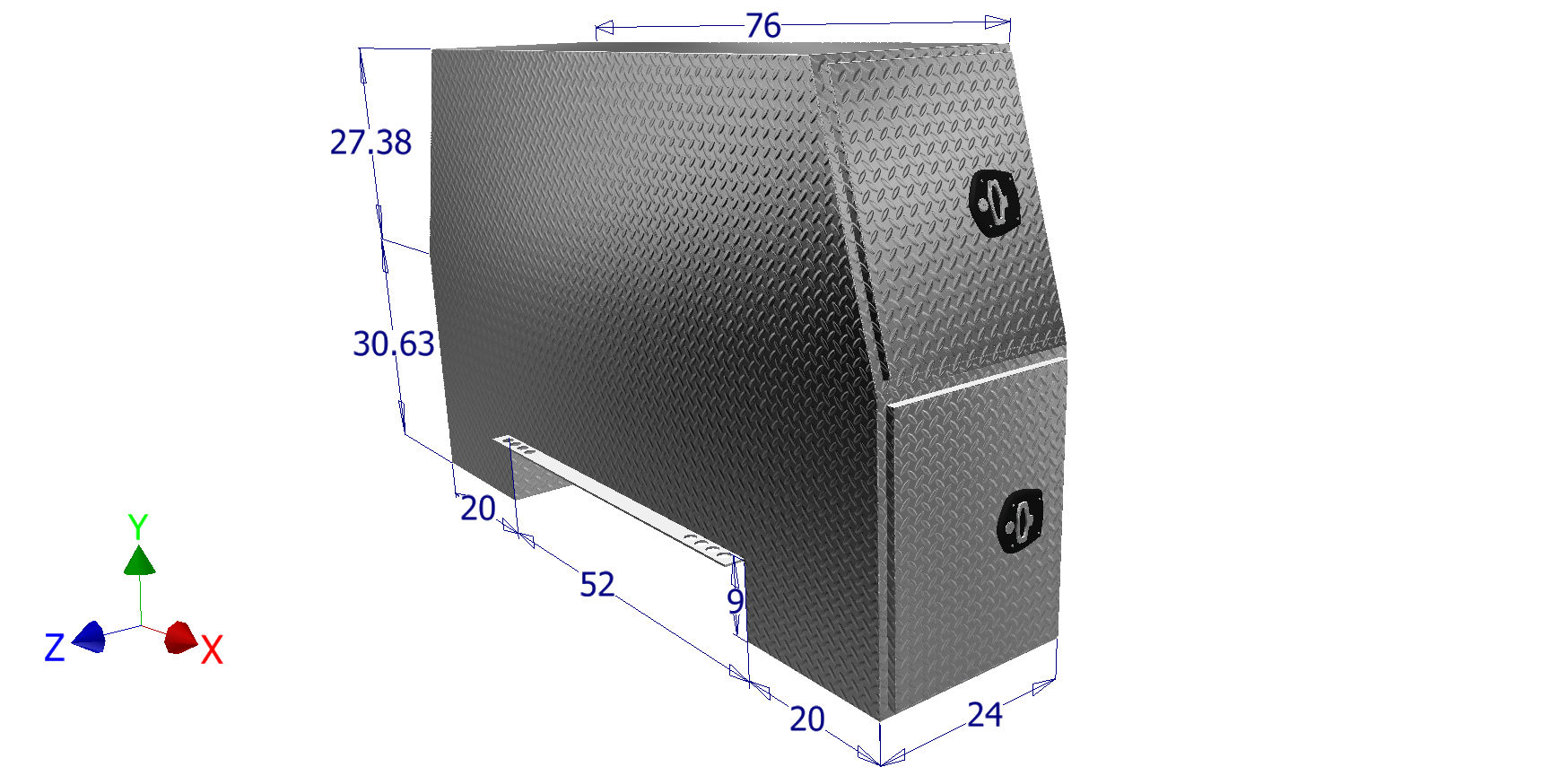 GXTX - HPB9258 - 92inchL-58inchH Backpack, .125 thick diamond tread
