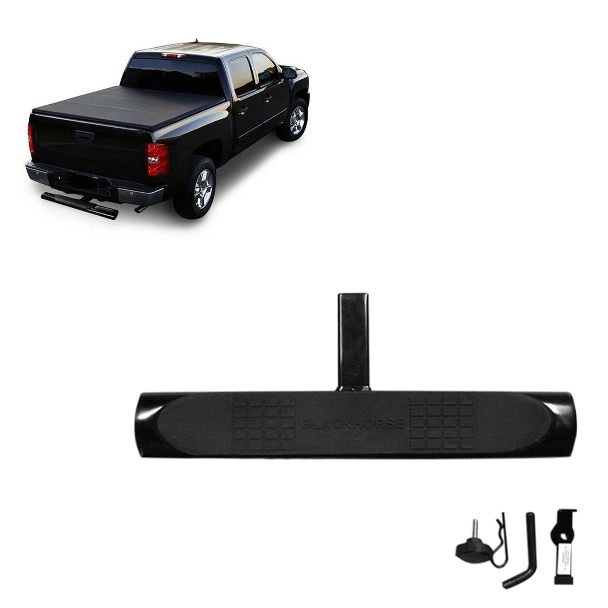 Black Horse Off Road Hitch Step Black Steel HS28OVA