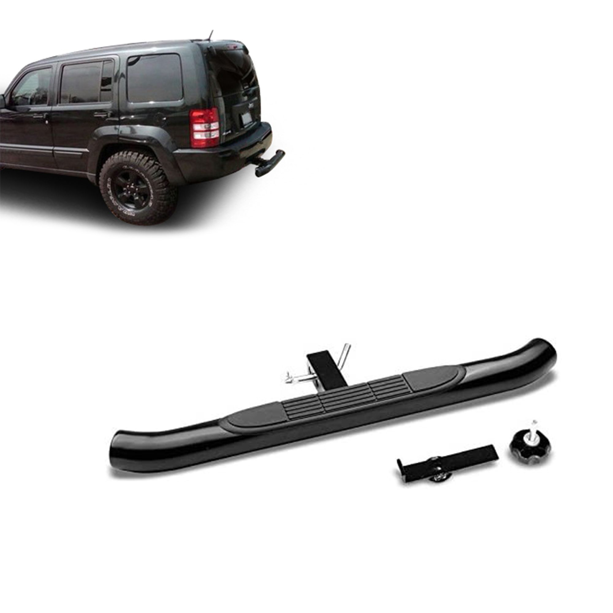 Black Horse Off Road Rear Hitch Step Black Steel HS36RA