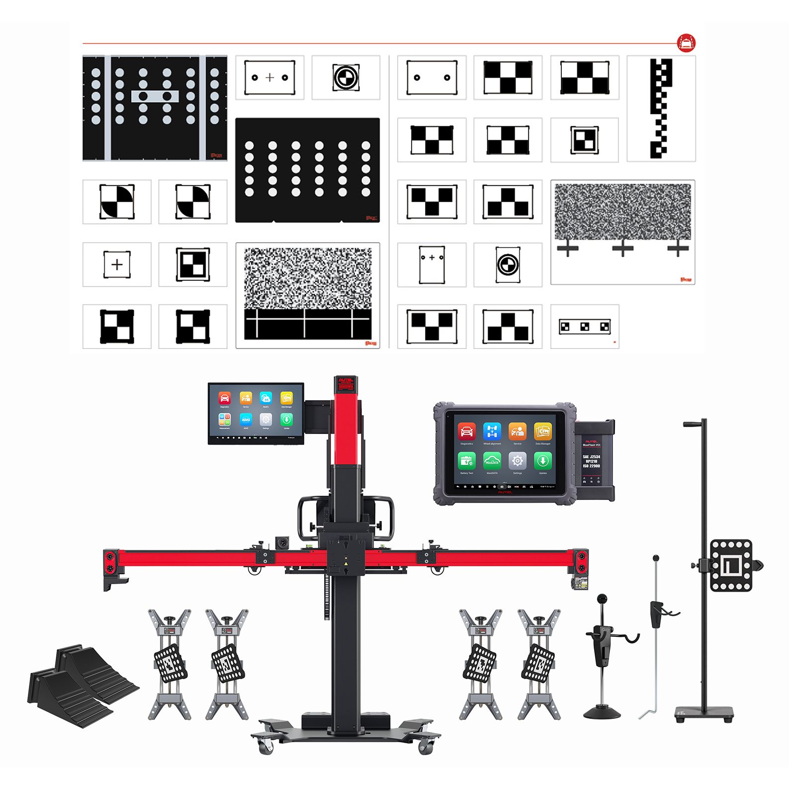 MaxiSYS ADAS IA900WA with LDW Targets and MSULTRAADAS Tablet