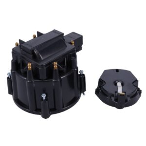 TSP HEI Distributor Super Cap and Rotor Kit; 8 Cylinder Male; Black