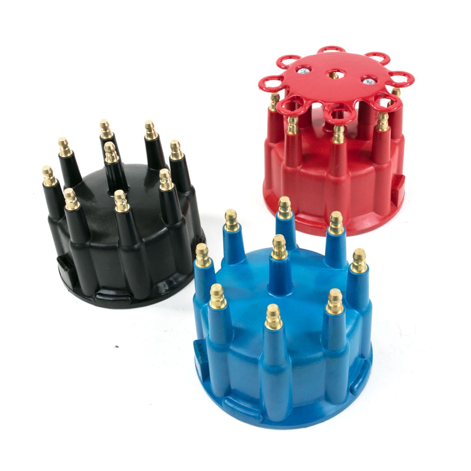 TSP Pro Billet & Ready to Run Distributor Cap and Rotor Kit; 8 Cyl Male; Blue