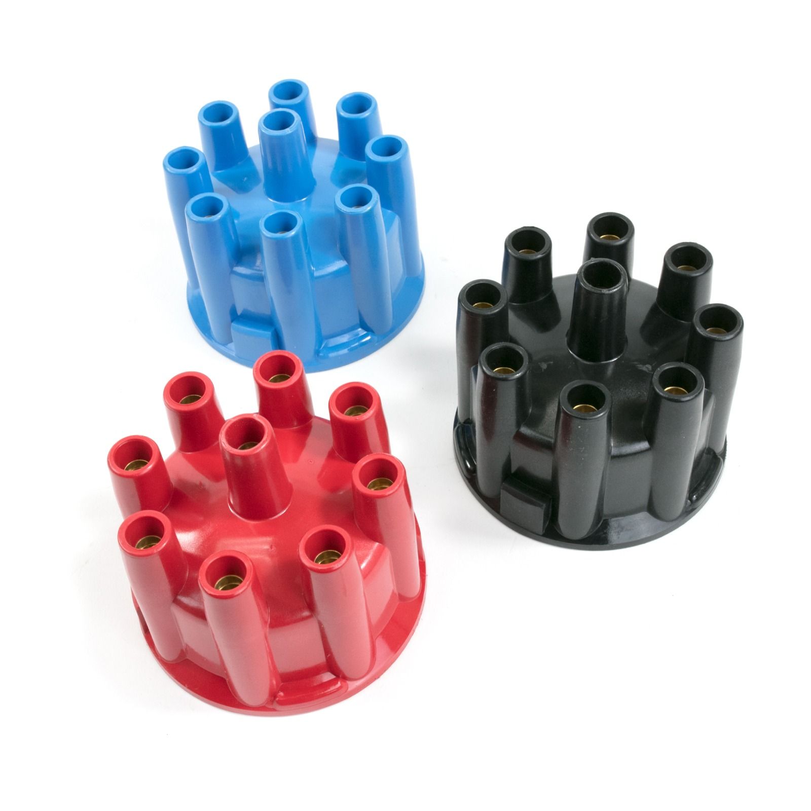 TSP Pro Billet & Ready to Run Distributor Cap and Rotor Kit; 8 Cyl Female; Blue