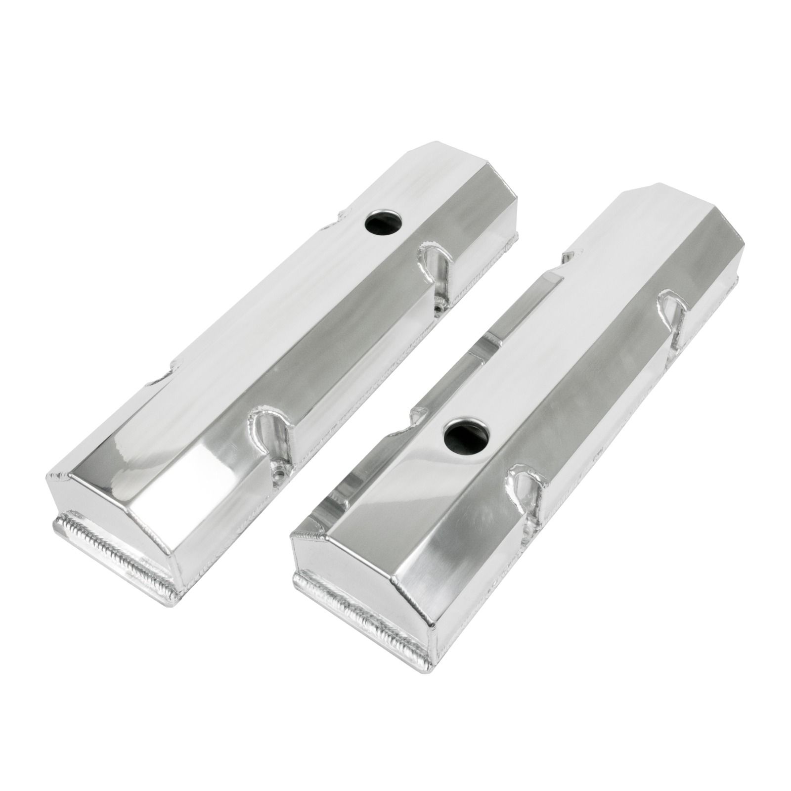 TSP Valve Covers; Fab. Alum.; Long Bolt wthout Holes BBC; Clear Anodized