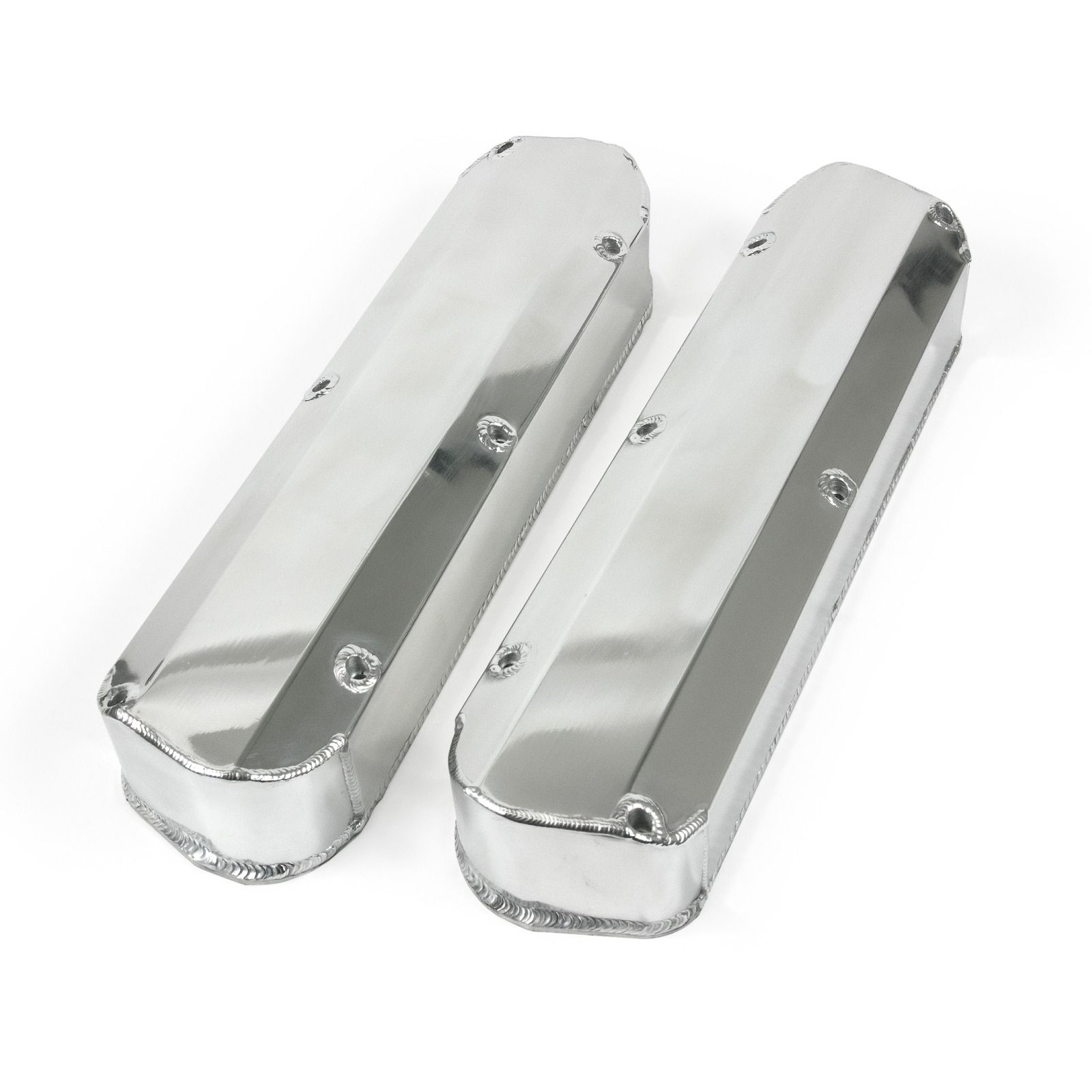TSP Valve Covers; Fab. Alum.; Short Bolt wthout Holes SBF; Clear Anodized