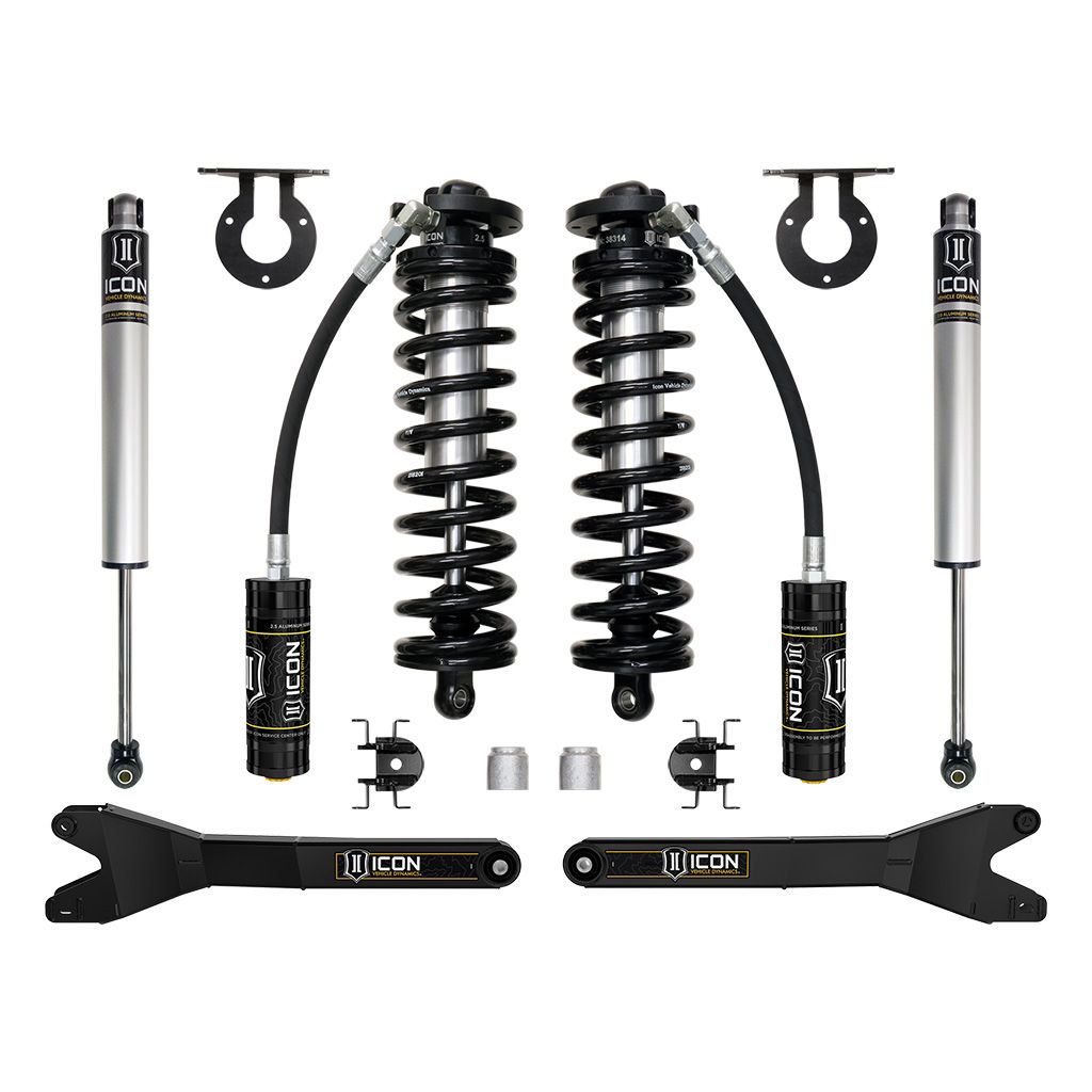 ICON 2023-2025 Ford F-250/F-350 Super Duty 4WD, 2.5-3" Lift, Stage 1 Coilover Conversion System w/ Radius Arms