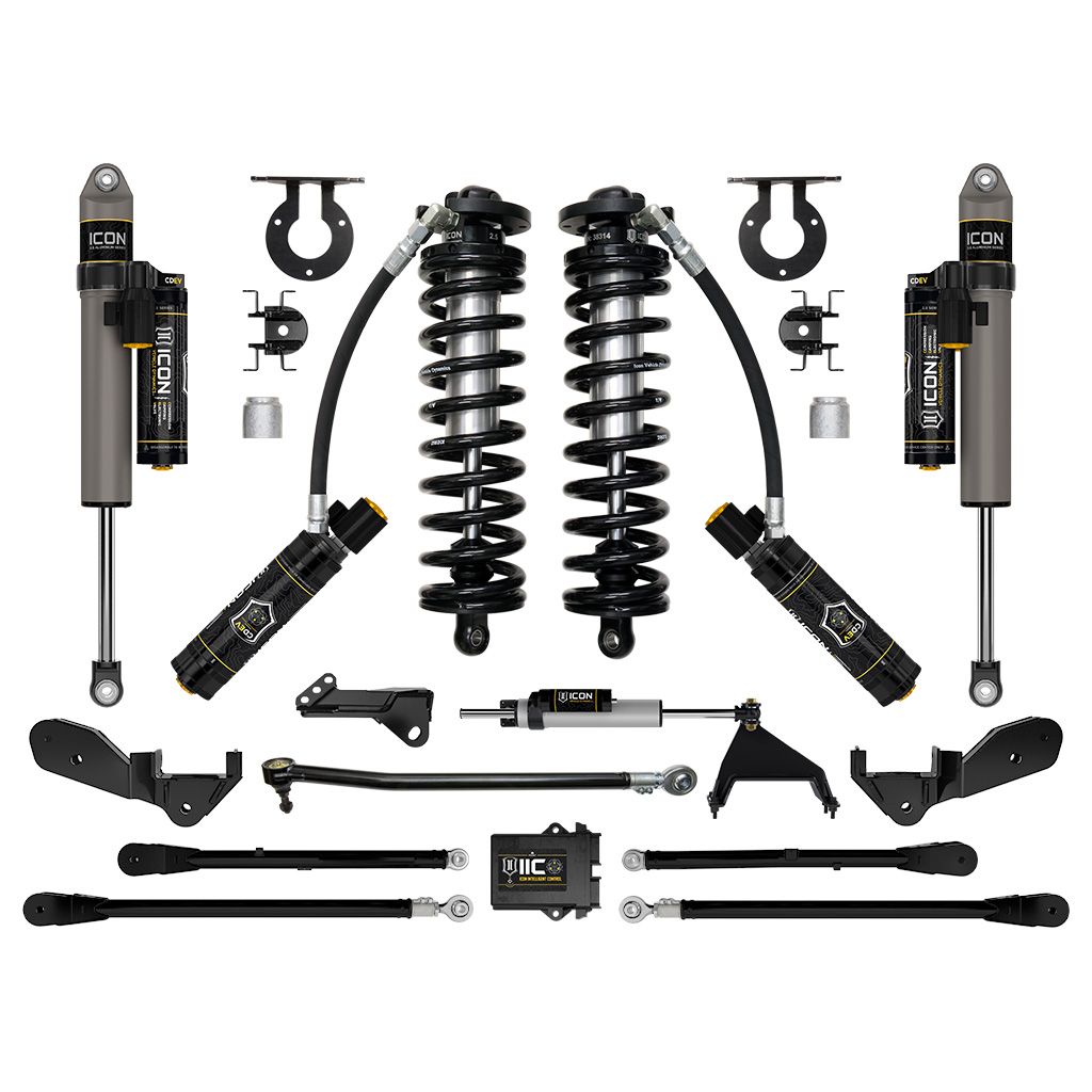 ICON 2023-2025 Ford F-250/F-350 Super Duty 4WD, 2.5-3" Lift, Stage 6 Coilover Conversion System with 4-Link