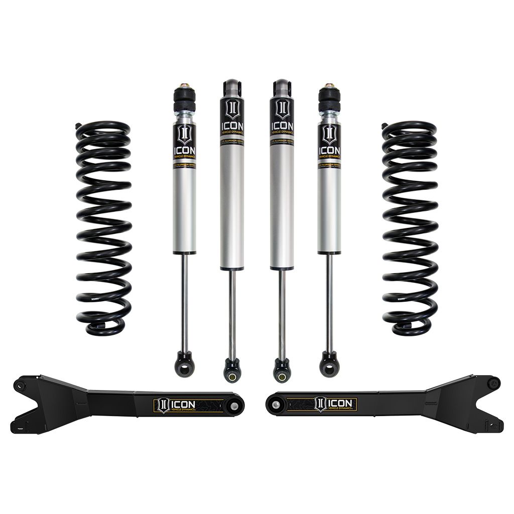 ICON 2023-2025 Ford F-250/F-350 Super Duty 4WD, Gas, 2.5" Lift, Stage 1 Suspension System w/ Radius Arms