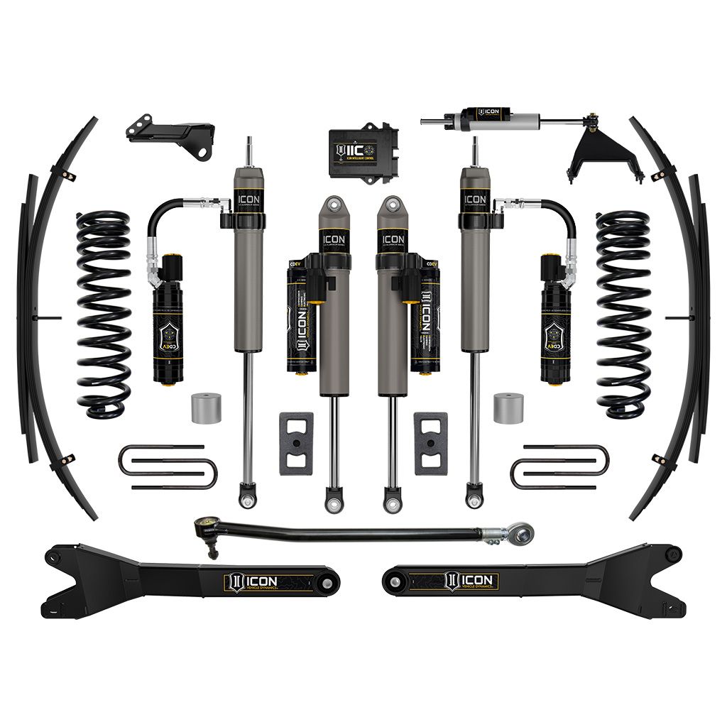 ICON 2023-2025 Ford F-250/F-350 Super Duty 4WD, Diesel, 2.5" Lift, Stage 6 Suspension System w/ Radius Arms and Expansion Packs