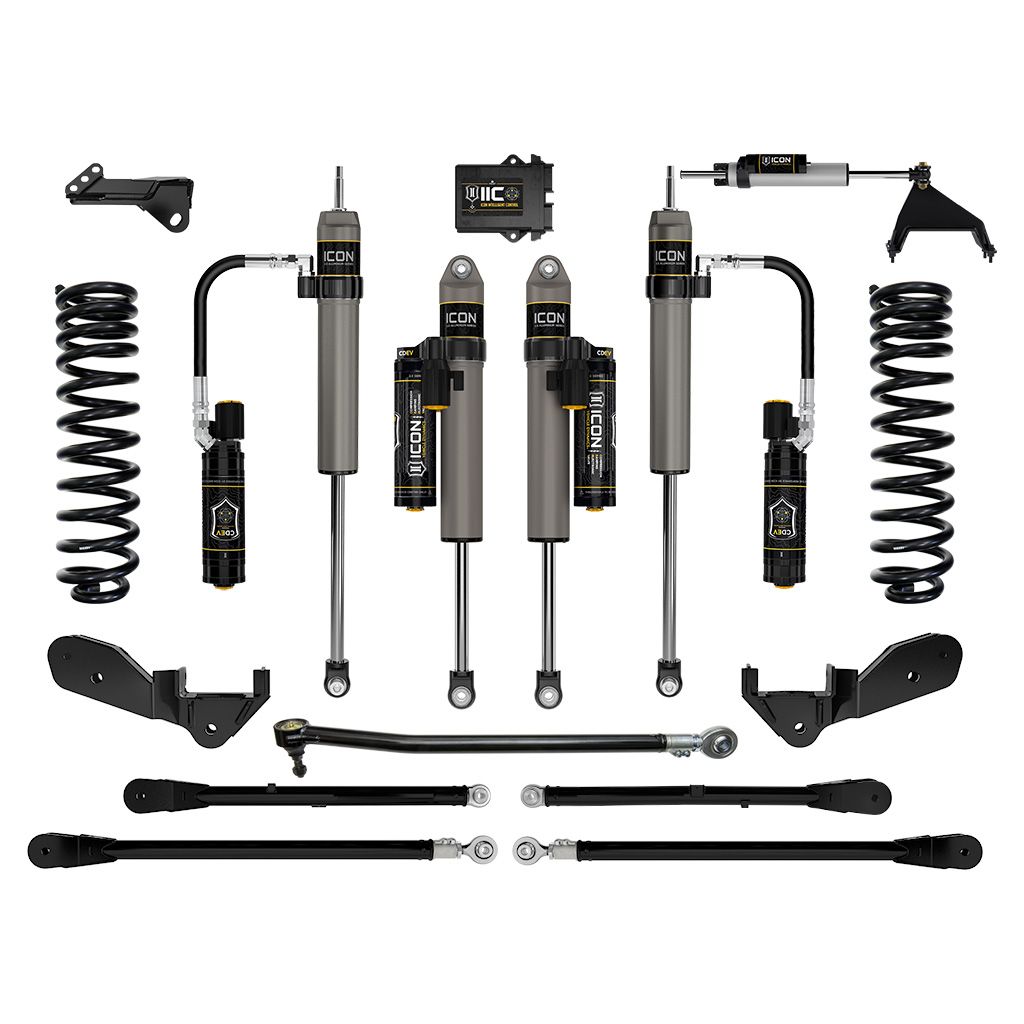 ICON 2023-2025 Ford F-250/F-350 Super Duty 4WD, Gas, 2.5" Lift, Stage 6 Suspension System w/ 4-Link
