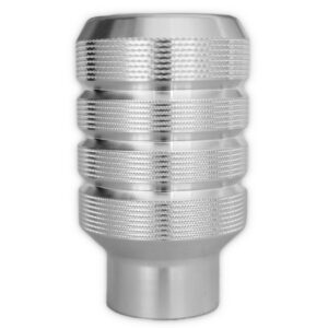Billet Shift Knob, Ribbed Cylinder, Polished, M16x1.5 Ready