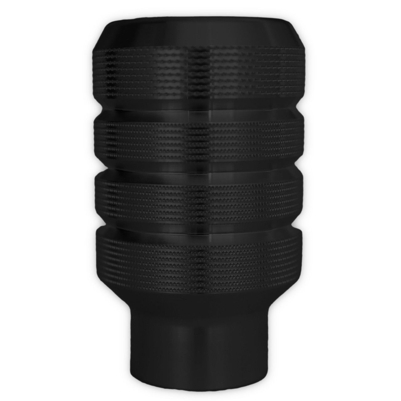 Billet Shift Knob, Ribbed Cylinder, Black, M16x1.5 Ready