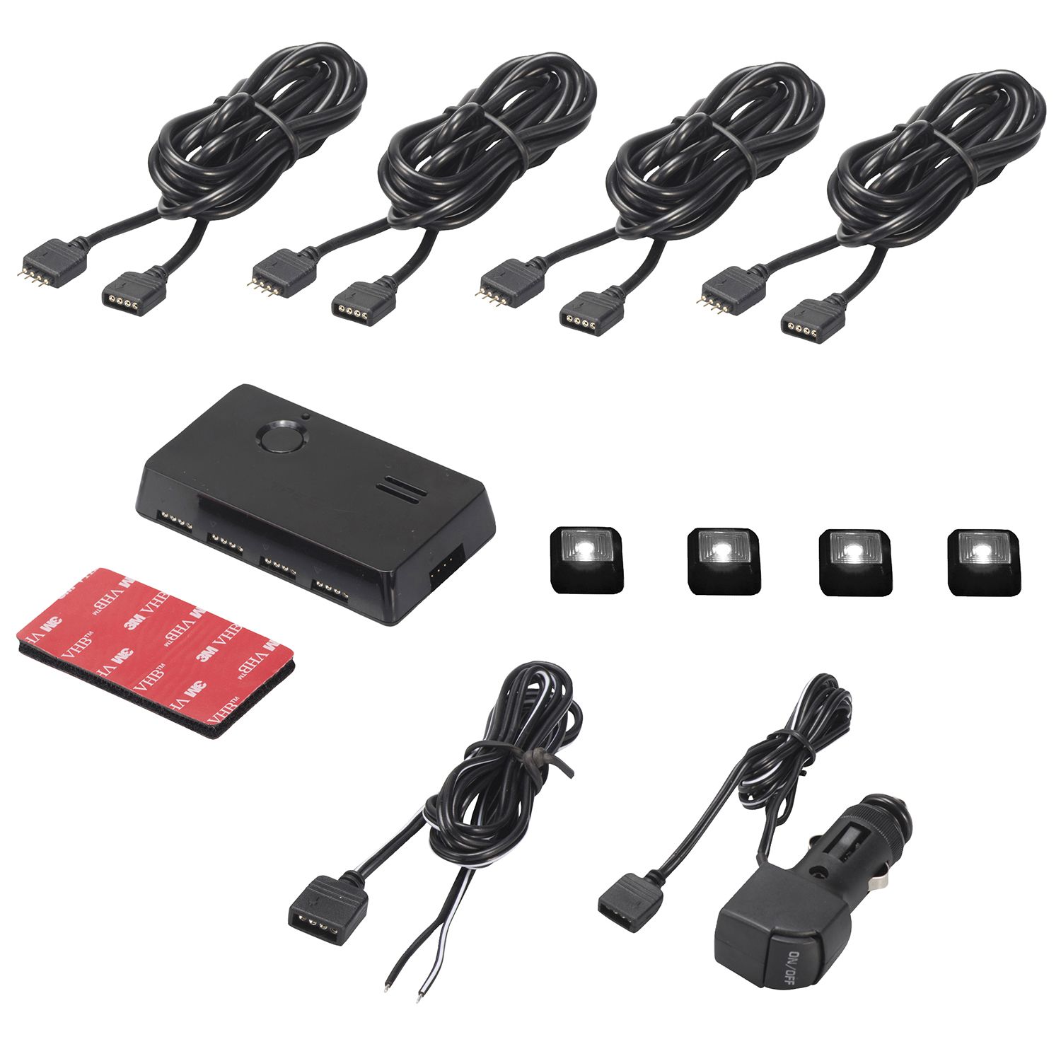 TYPE S App-controlled smart multi-color Plug & Glow 4pc micro light kit, hub