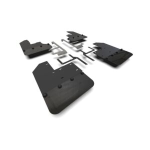 Rally Armor MF104-BLK-MBK - 2019-25 Jeep JT Gladiator Mojave, Rubicon - Black Mud Flap/Metallic Black Logo