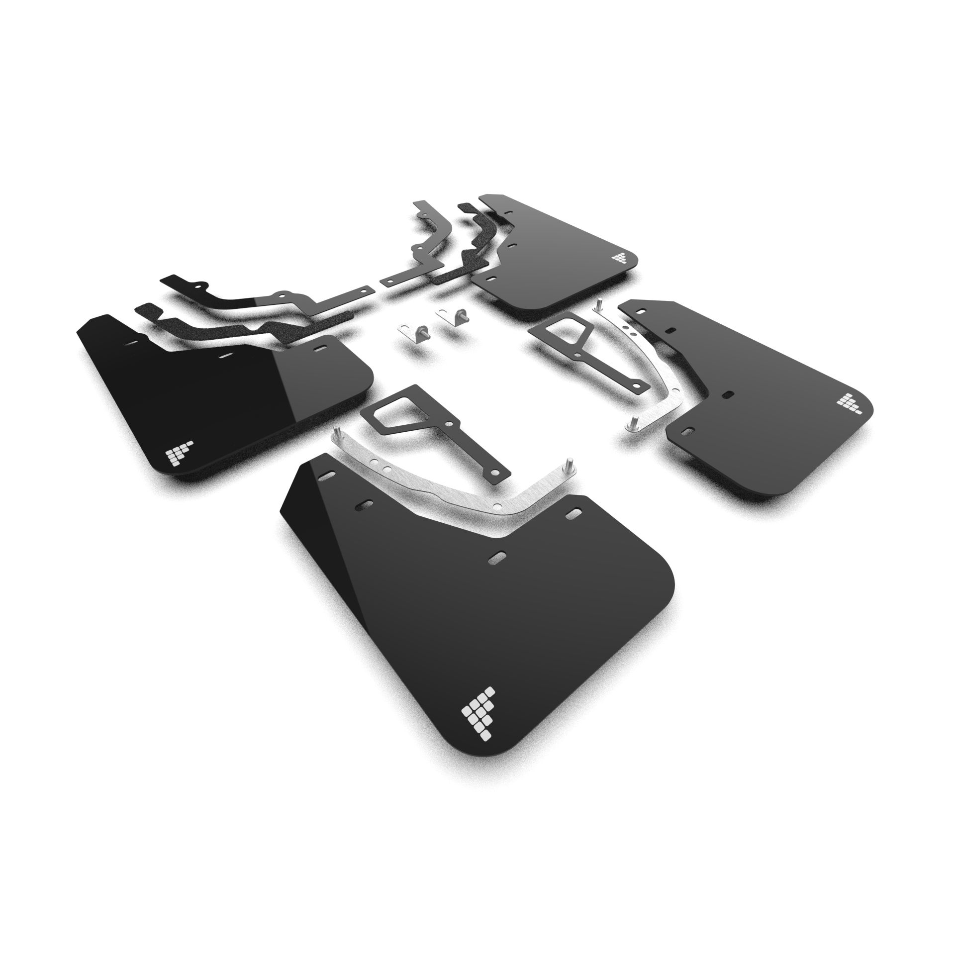 Rally Armor MF117-BAT-BLK-SIL - 2025 Hyundai Ioniq 5 N - Black Mud Flap/Silver Battery Logo