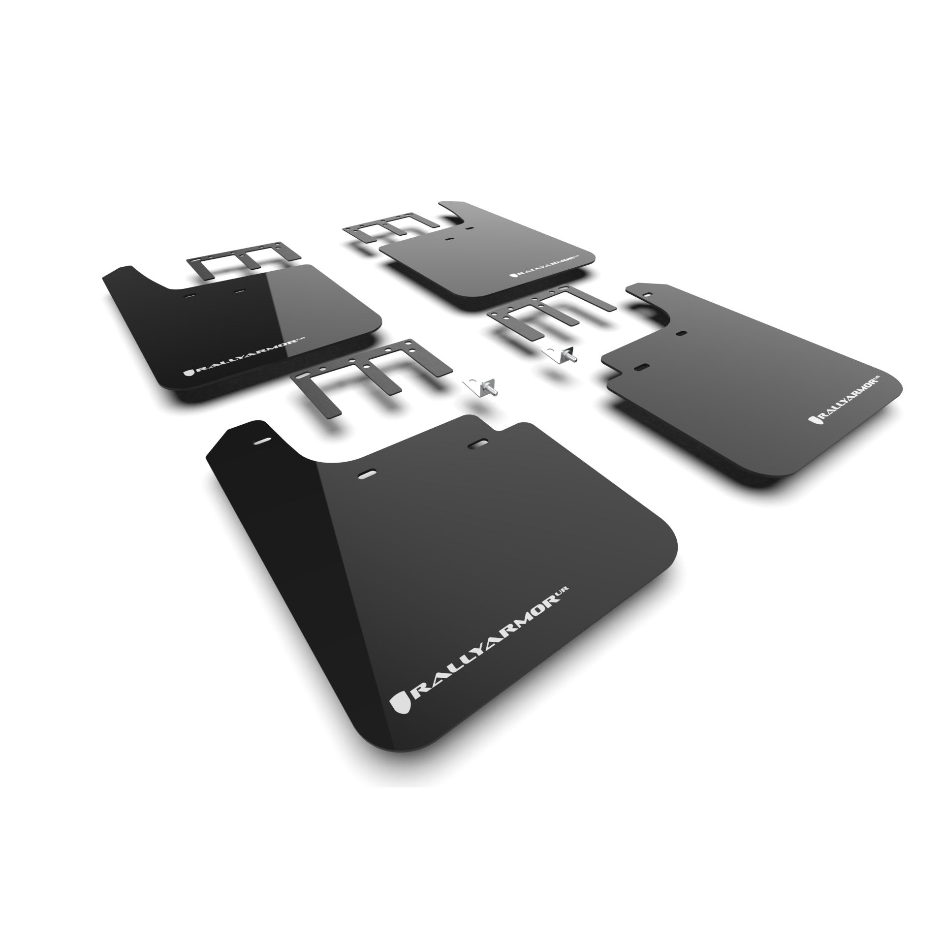 Rally Armor MF121-UR-BLK-WH - 2019-26 Gen 4 Chevy Silverado 1500 - Black Mud Flap/White Logo