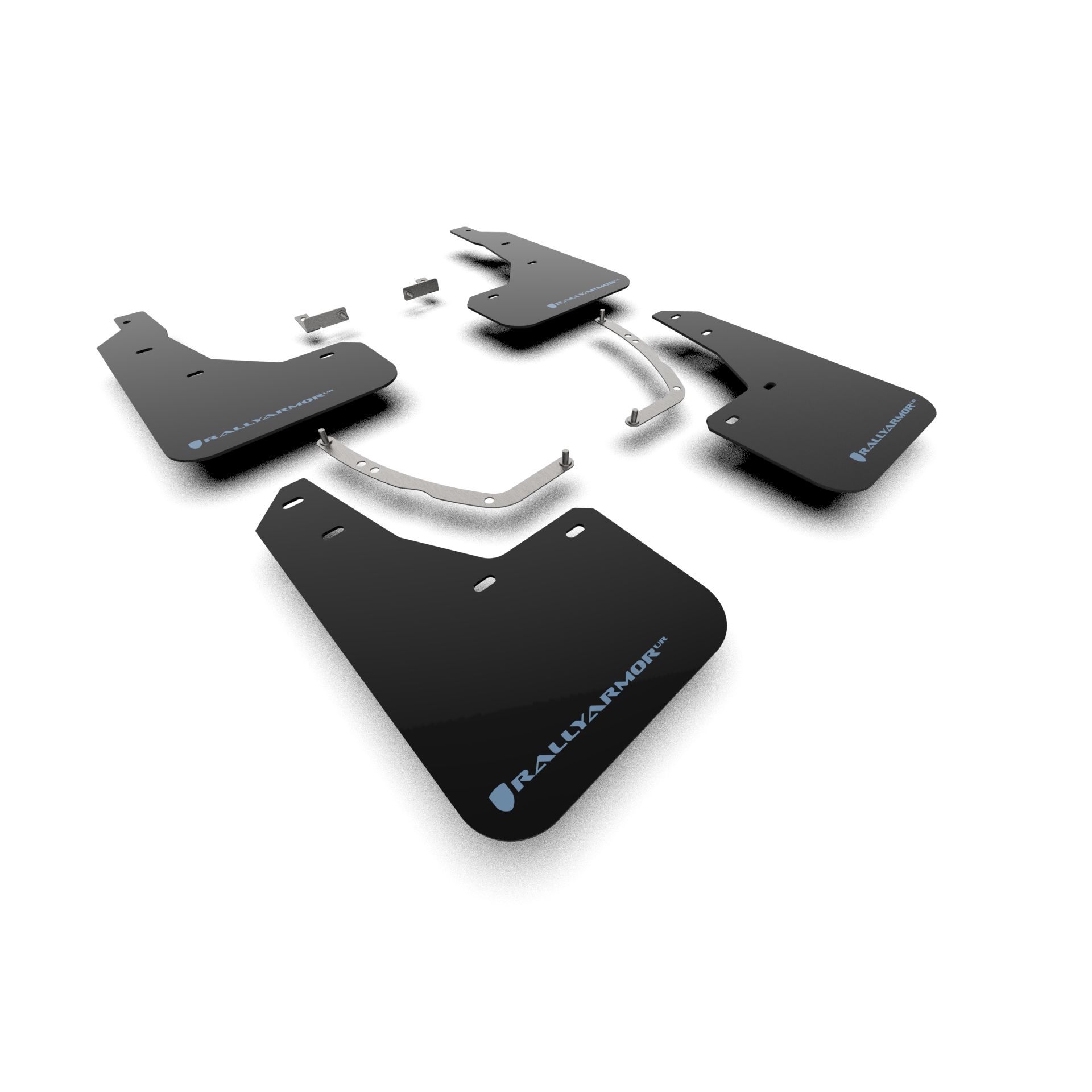 Rally Armor MF137-UR-BLK-PBL - 2025 Hyundai Ioniq 5 PE  - Black Mud Flap/Light Blue Logo