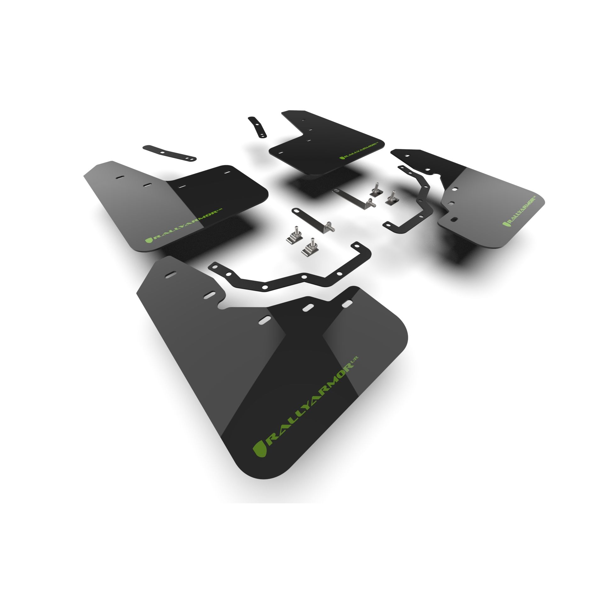 Rally Armor MF142-UR-BLK-AGN - 2024-25 Lexus GX-550 Overtrail - Black Mud Flap/Dark Green Logo