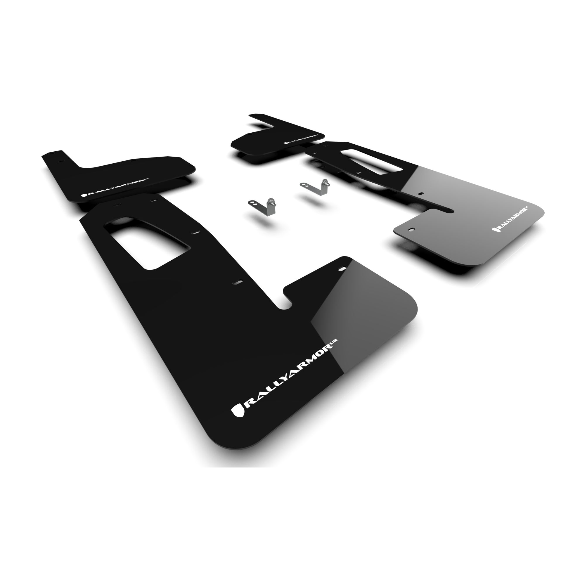 Rally Armor MF18-UR-BLK/WH - 2022-25 Rivian R1T - Black Mud Flap/White Logo