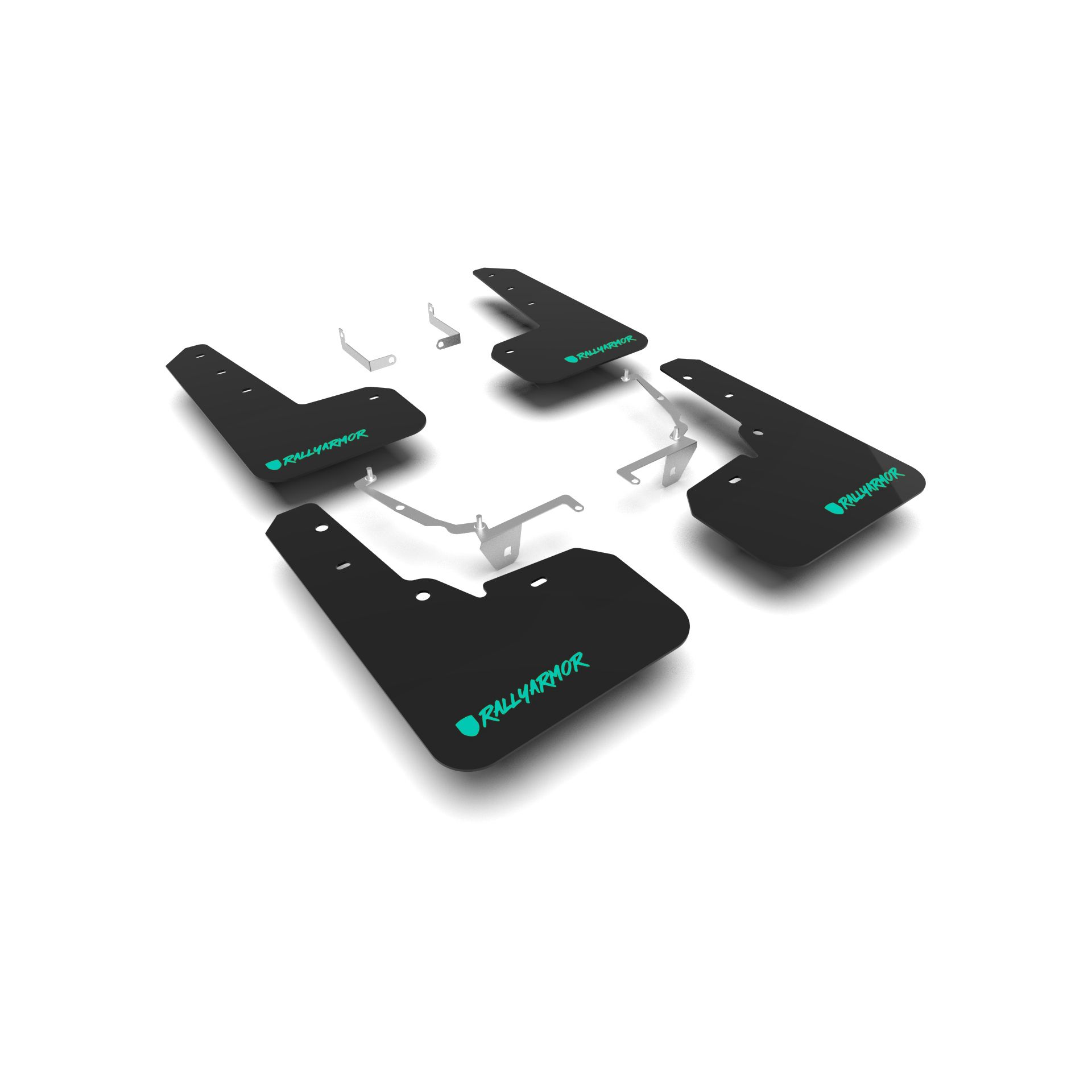 Rally Armor MF26-UR-BLK/TL-X - 2013-2017 Subaru XV Crosstrek - Black Mud Flap/Altered Font Teal Logo