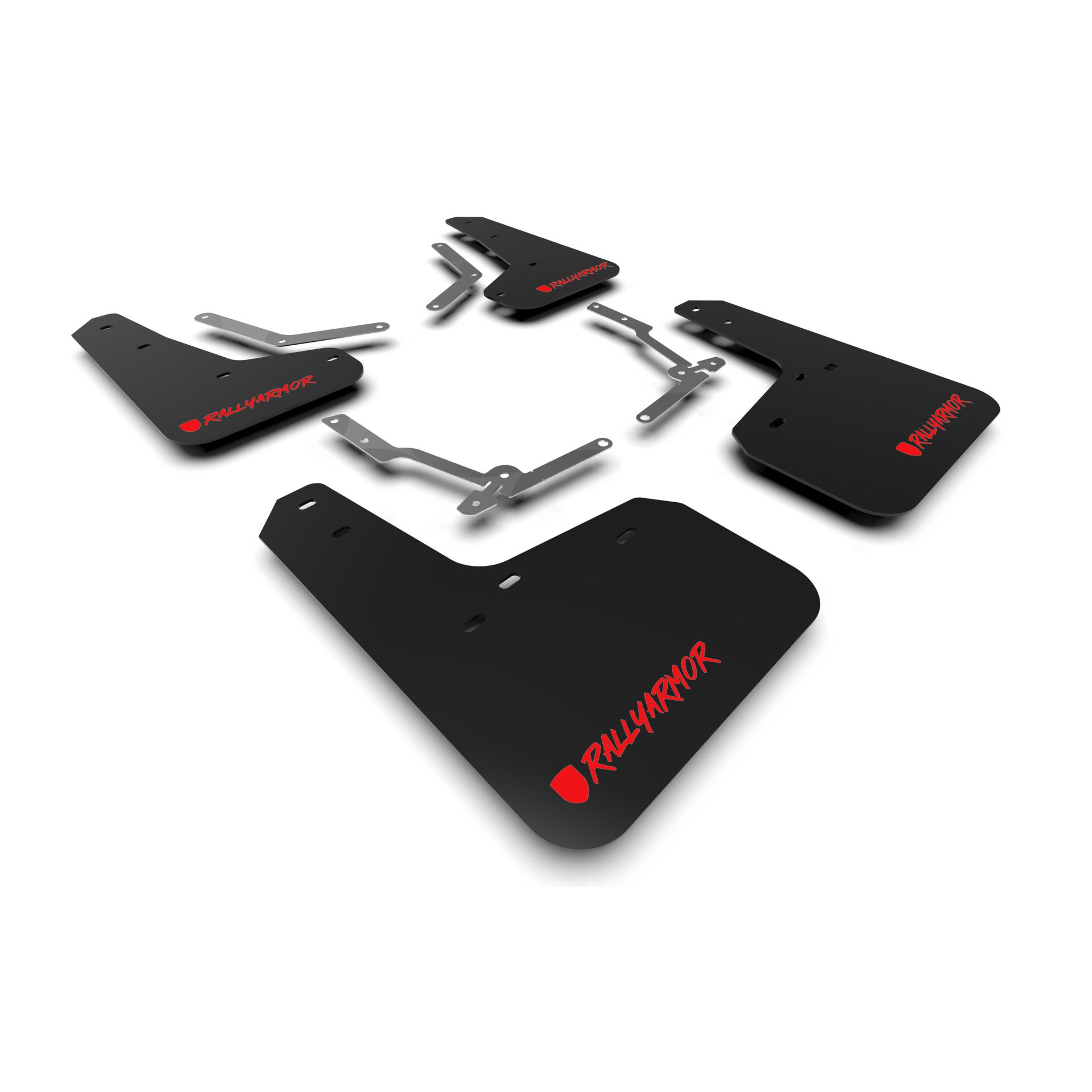 Rally Armor MF27-UR-BLK/RD-X - 2013-2019 Ford Focus SE, Titanium, ST, RS - Black Mud Flap/Altered Font Red Logo