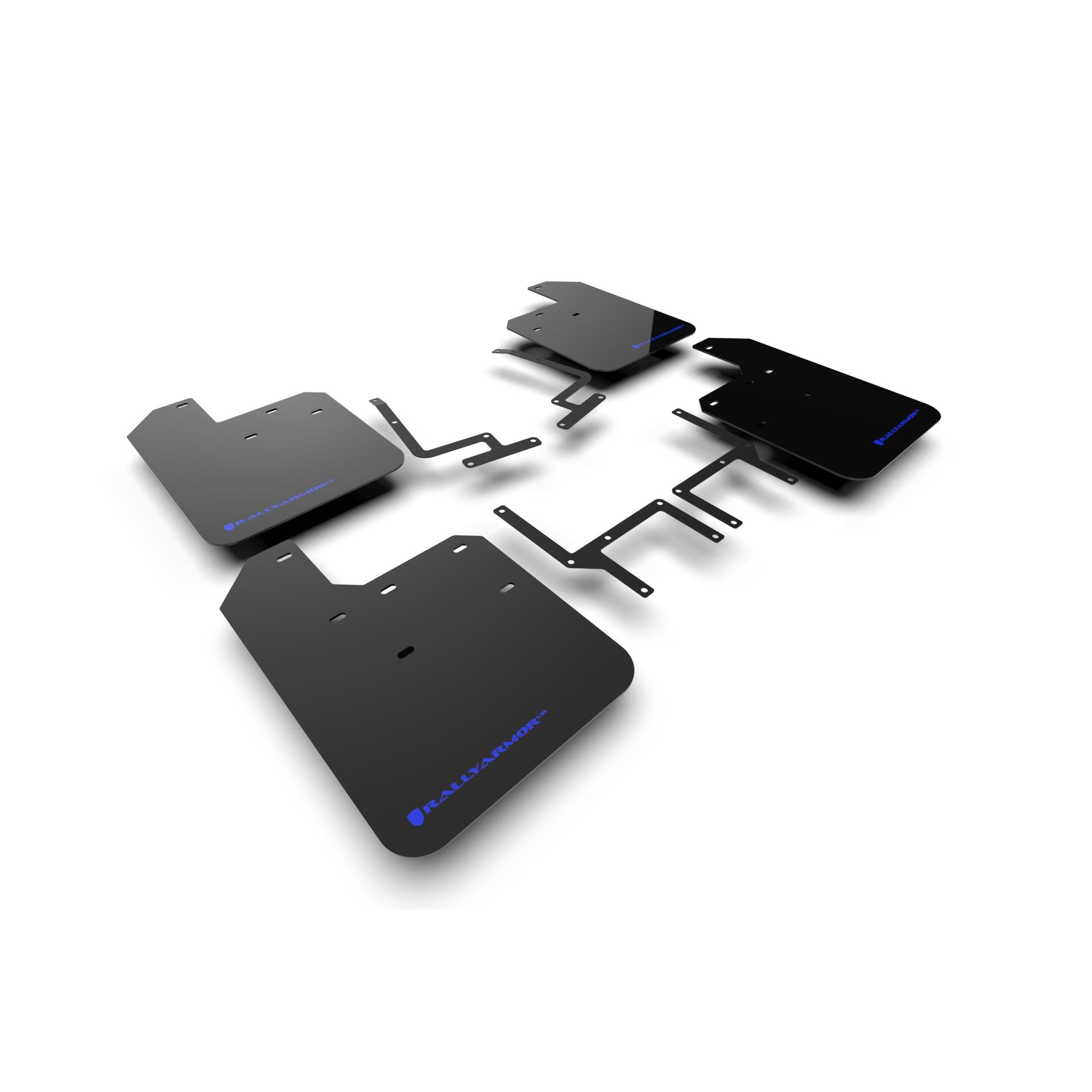 Rally Armor MF54-UR-BLK/BL - 2018-25 Jeep JL Wrangler, Sahara, Sport, Sport S, 4xe - Black Mud Flap/Blue Logo