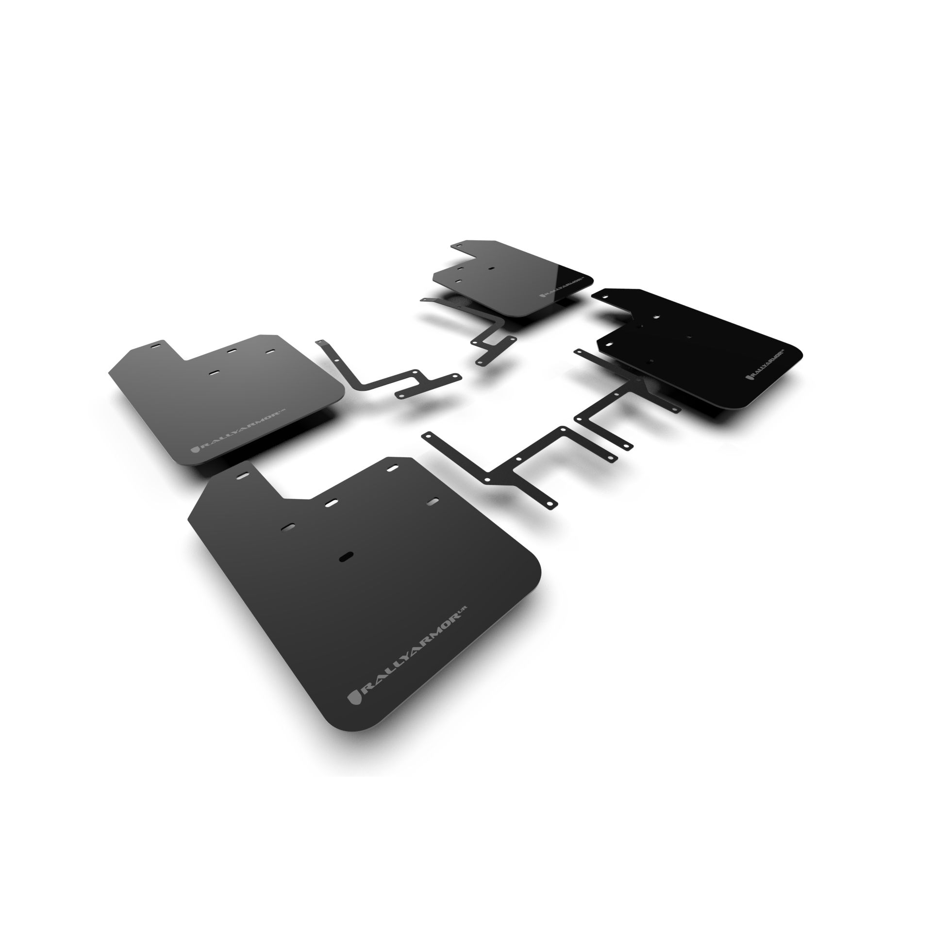 Rally Armor MF54-UR-BLK/GRY - 2018-25 Jeep JL Wrangler, Sahara, Sport, Sport S, 4xe - Black Mud Flap/Grey Logo