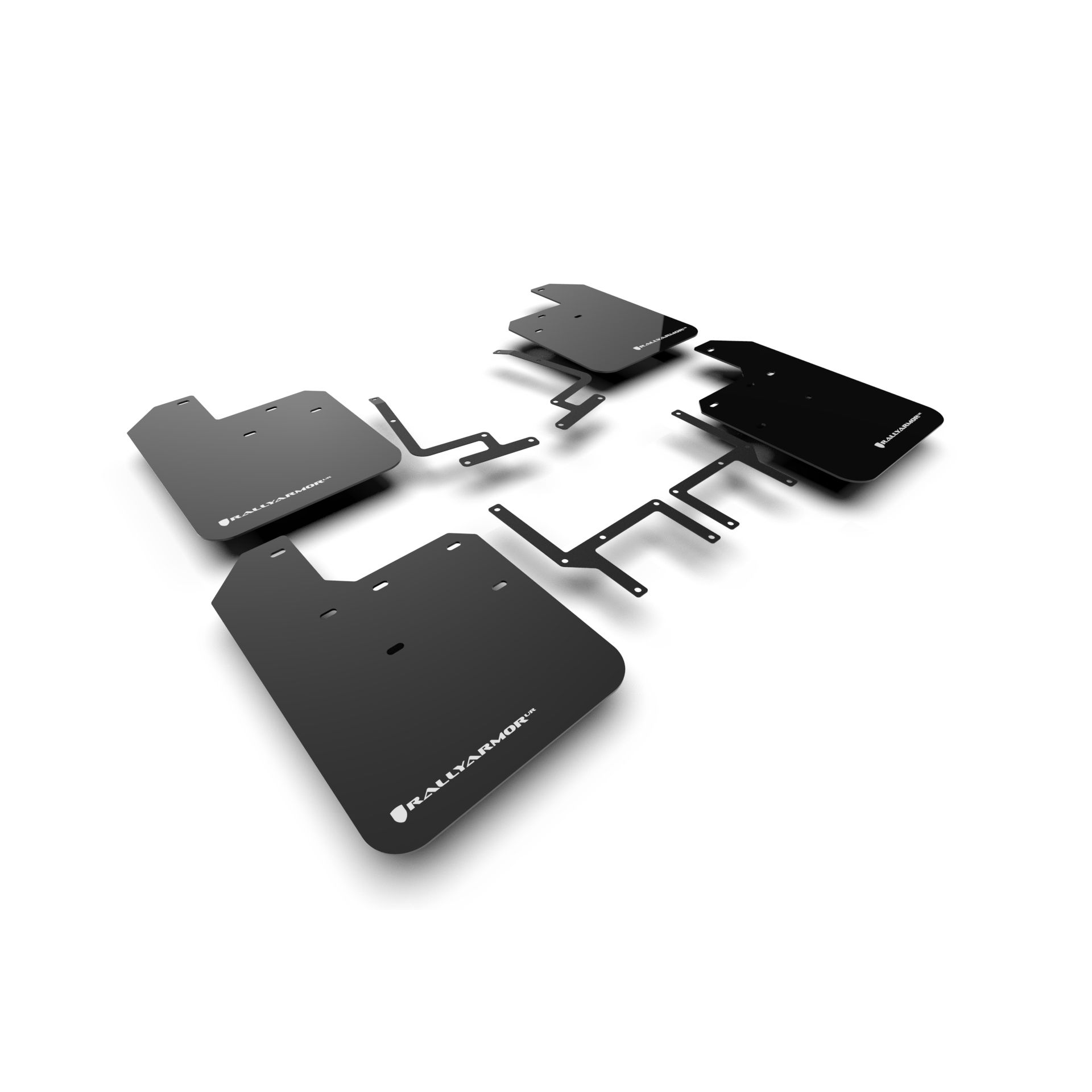 Rally Armor MF54-UR-BLK/WH - 2018-25 Jeep JL Wrangler, Sahara, Sport, Sport S, 4xe - Black Mud Flap/White Logo