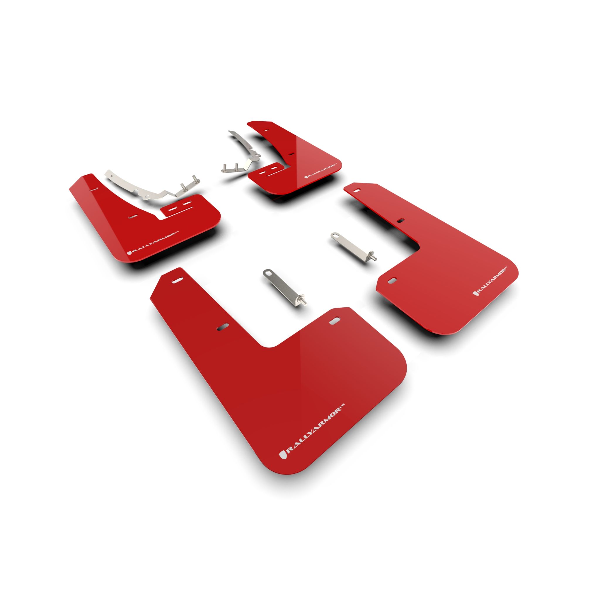 Rally Armor MF80-UR-RD/WH -  2022-25 VW MK8 Golf GTI & R  - Red Mud Flap/White Logo