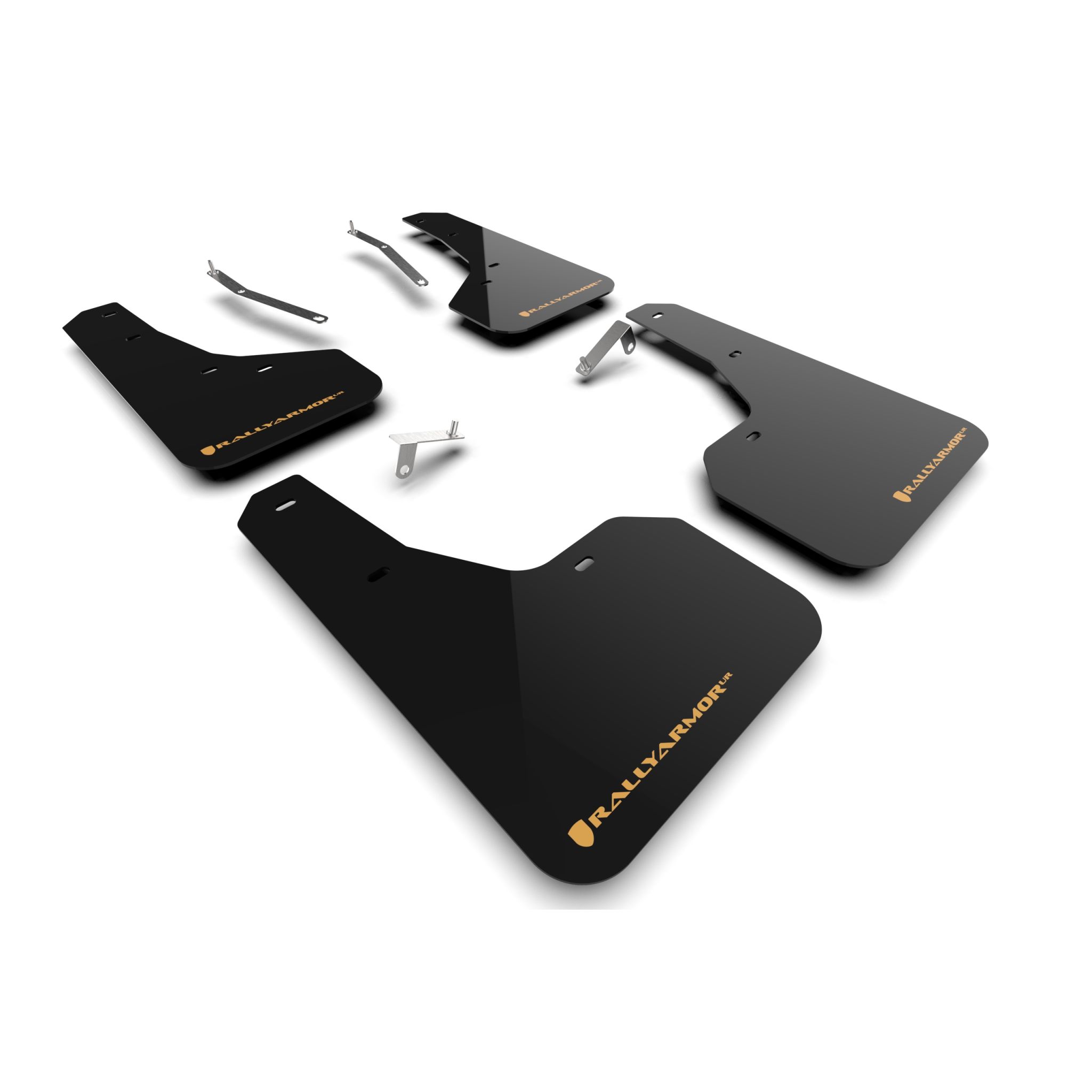 Rally Armor MF82-UR-BLK/WOR -  2022-24 Subaru Forester & Wilderness  - Black Mud Flap/Wild Orange Logo